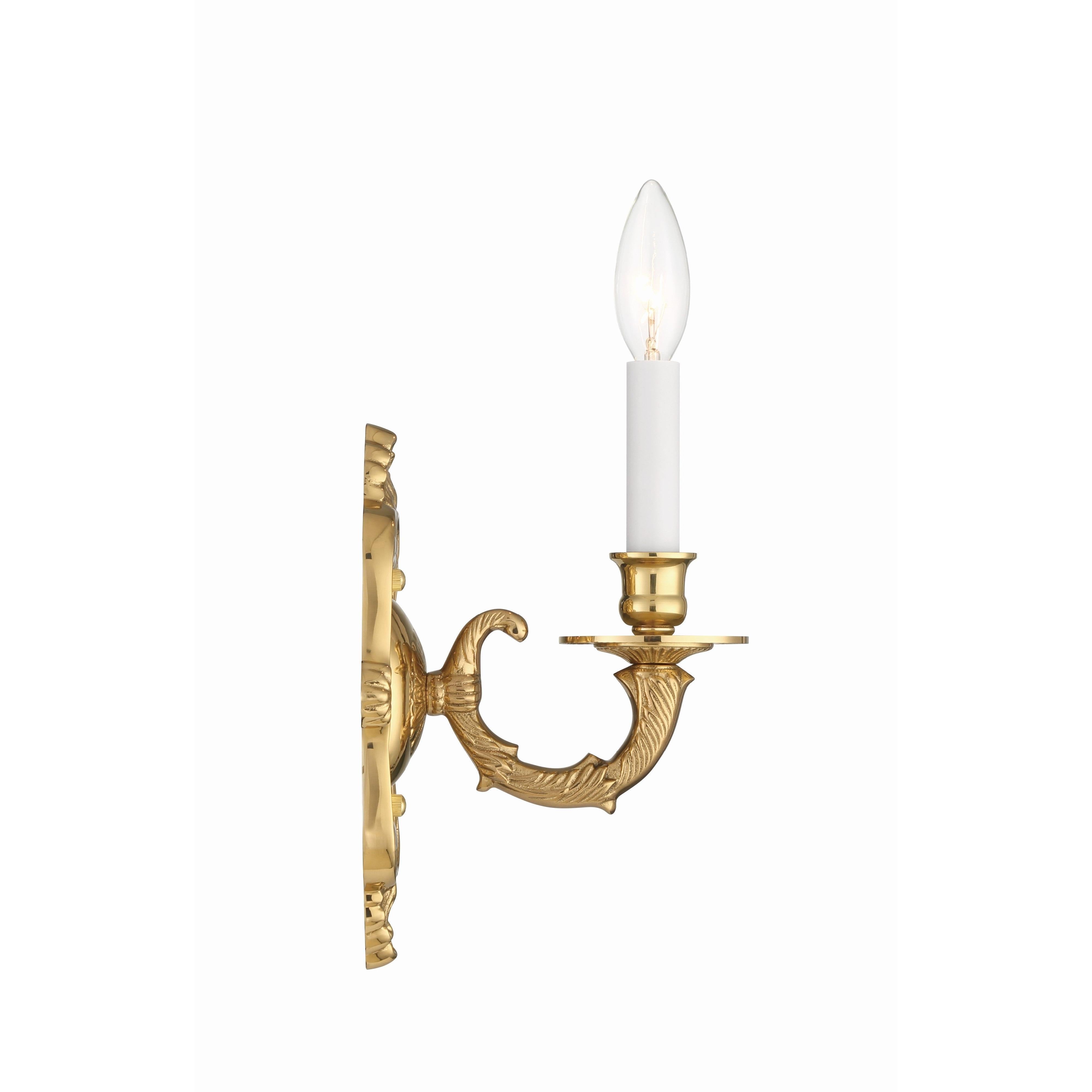 Crystorama Marlowe 641-PB – 5 Inch – 1 Light – Sconce – Polished Brass – Damp Rated