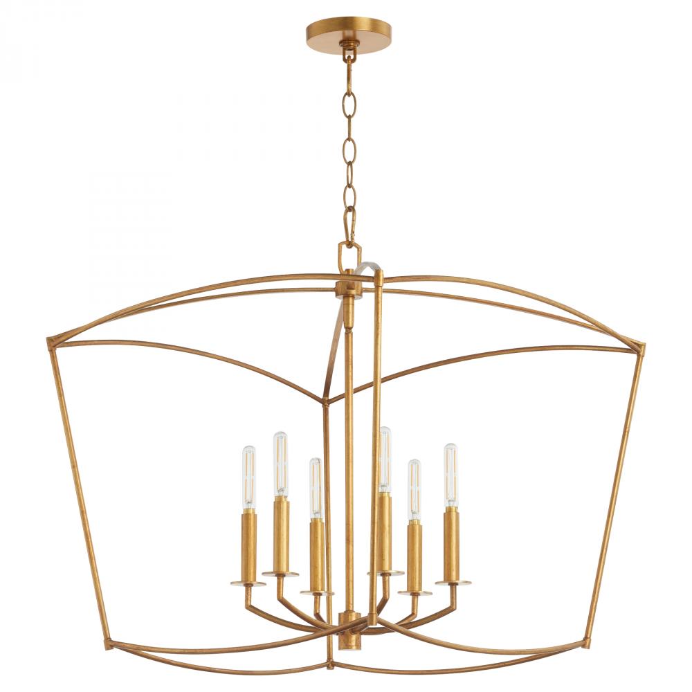 Quorum Lighting MANTLE 6412-6-74 Pendant Transitional - Gold Leaf