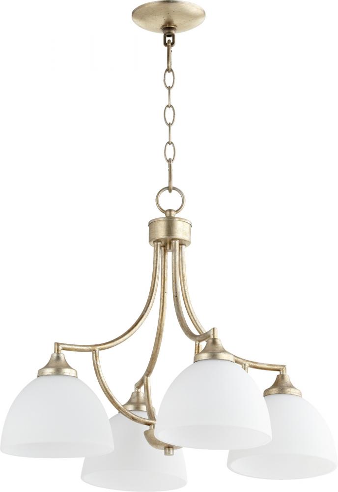 Quorum Lighting ENCLAVE 6459-4-60 Chandelier Traditional - Aged Silver Leaf