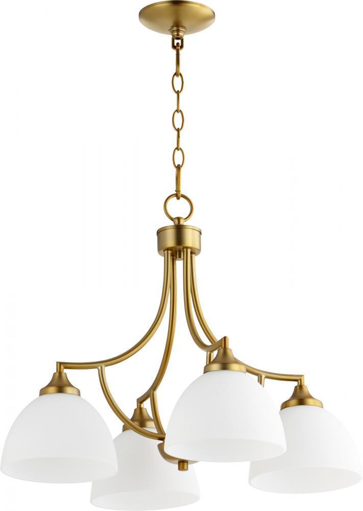 Quorum Lighting ENCLAVE 6459-4-80 Chandelier Traditional - Aged Brass