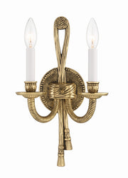 Crystorama Lexsi 650-OB – 8 Inch – 2 Light – Sconce – Olde Brass – Damp Rated