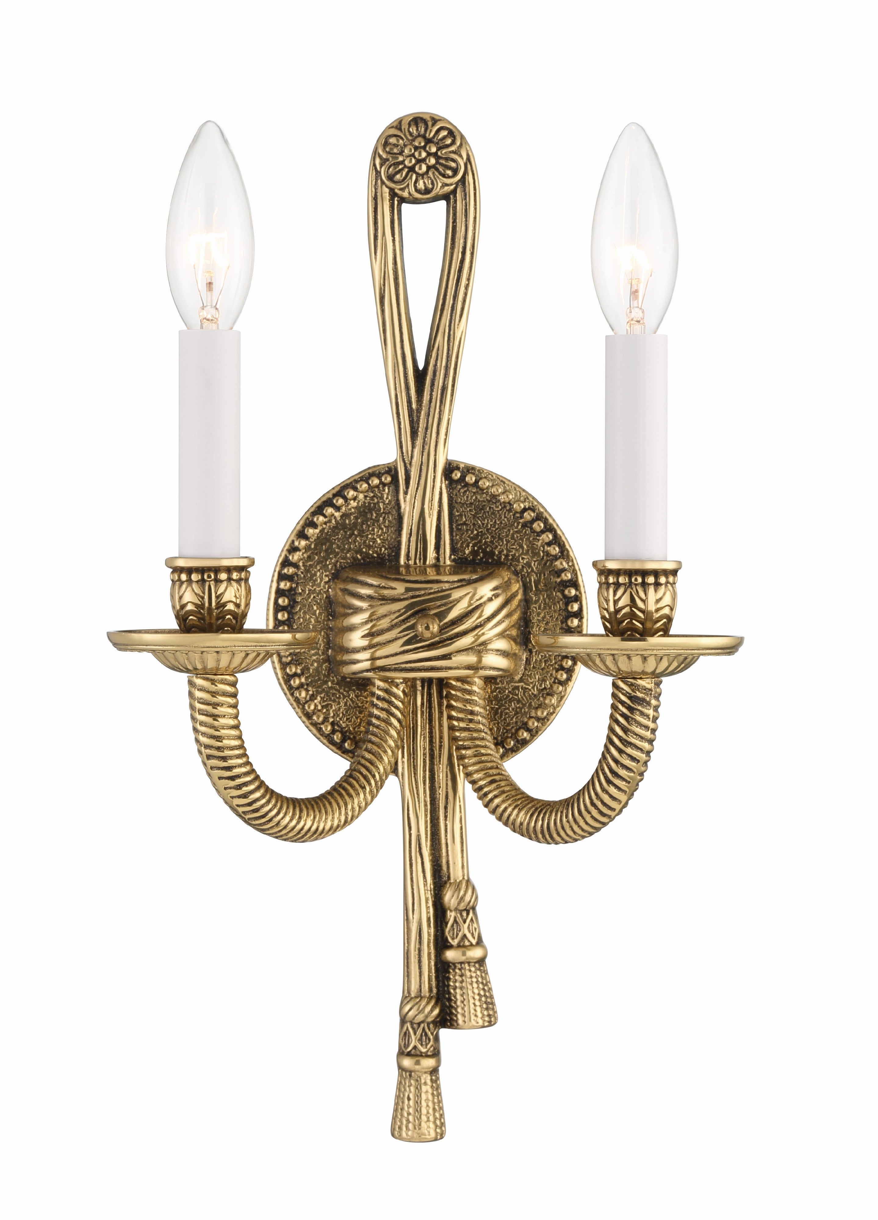 Crystorama Lexsi 650-OB – 8 Inch – 2 Light – Sconce – Olde Brass – Damp Rated