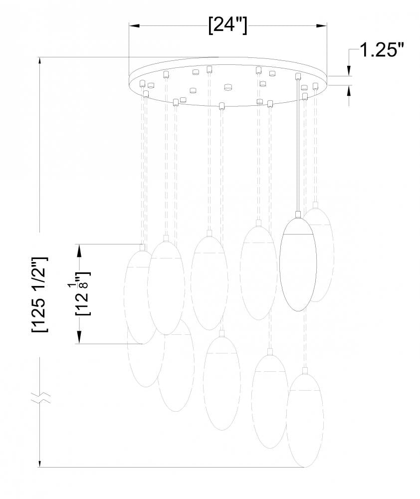 Z-Lite Lighting 651P-11R-MB Chandelier - Black