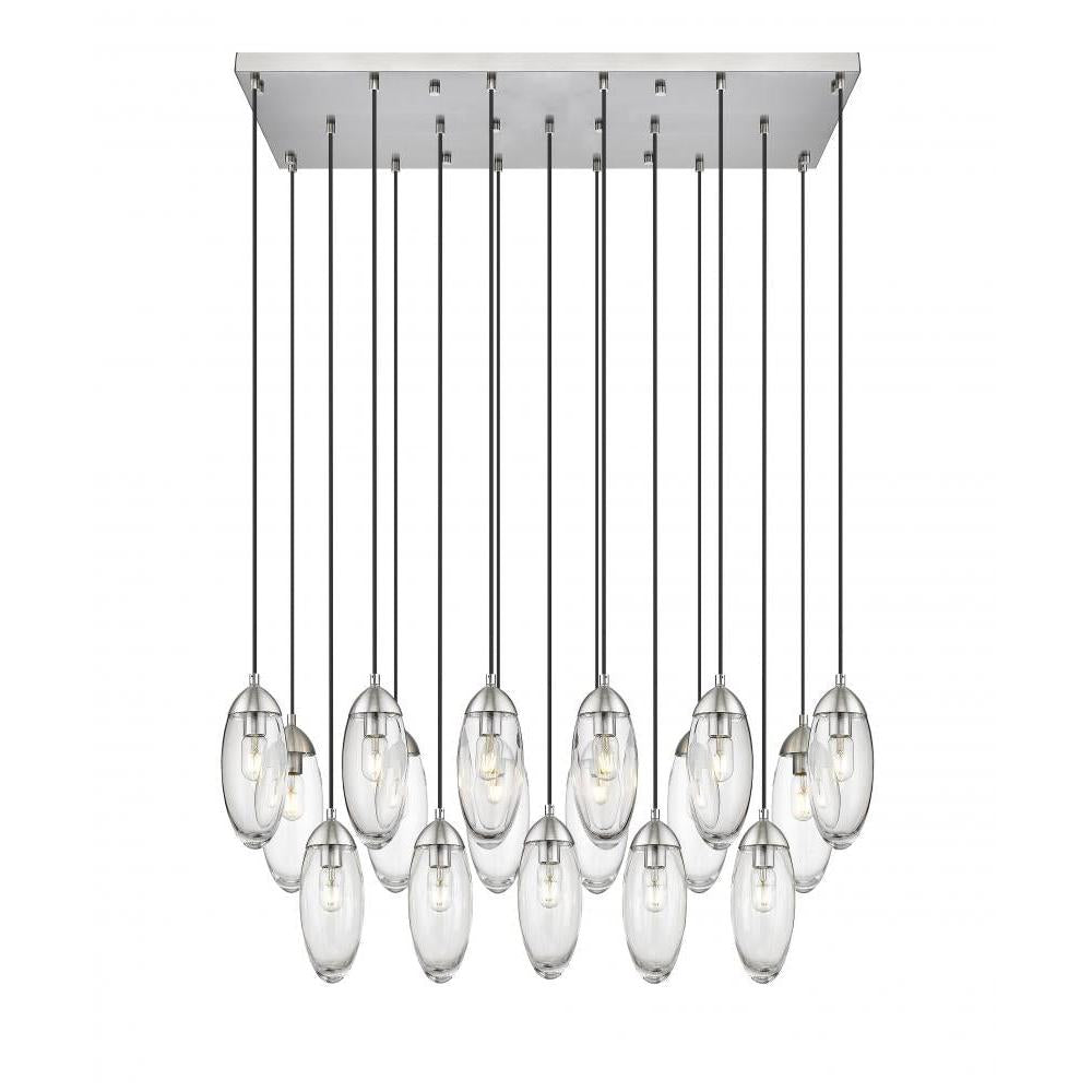 17 Light Linear Chandelier-Clear