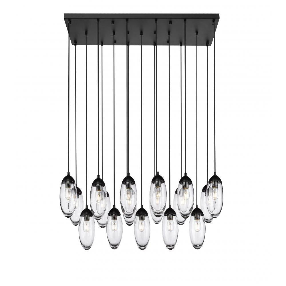 17 Light Linear Chandelier-Clear