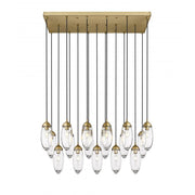 17 Light Linear Chandelier-Clear