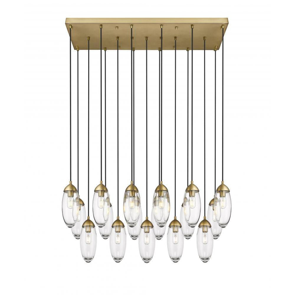 17 Light Linear Chandelier-Clear