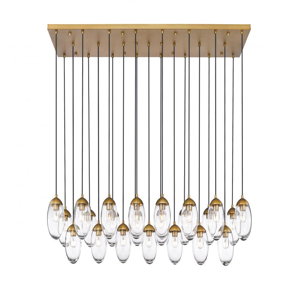 23 Light Linear Chandelier-Clear