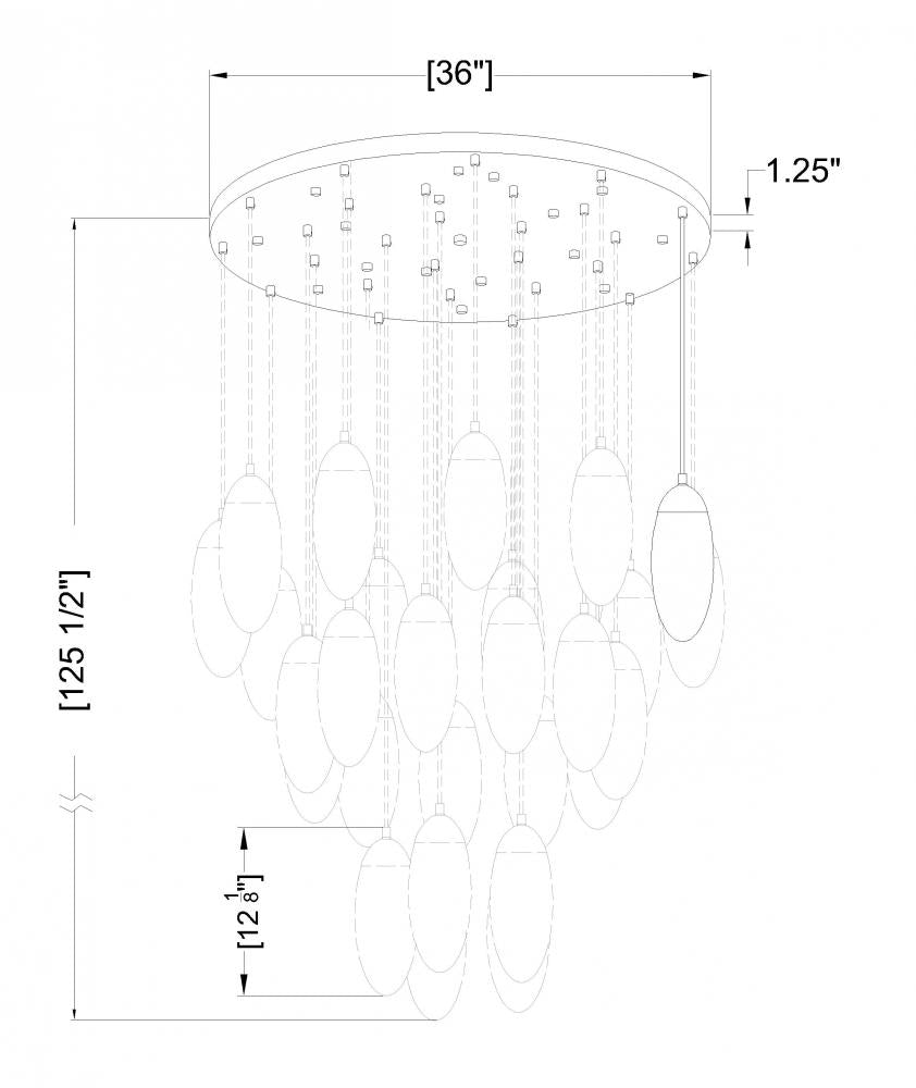 Z-Lite Lighting 651P-27R-BN Chandelier - Nickel