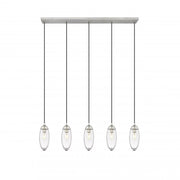 5 Light Linear Chandelier-Clear