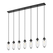 7 Light Linear Chandelier-Clear