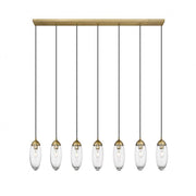 7 Light Linear Chandelier-Clear