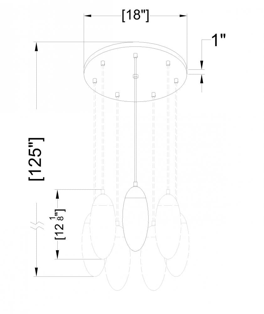 Z-Lite Lighting 651P-7R-BN Chandelier - Nickel