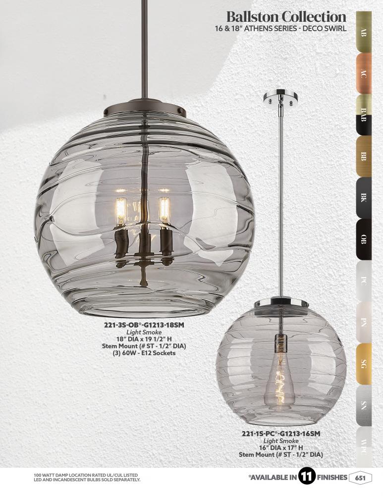 Innovations Lighting 221-1S-AC-G1213-16SM-BB-95-LED Pendant Contemporary - Antique Copper