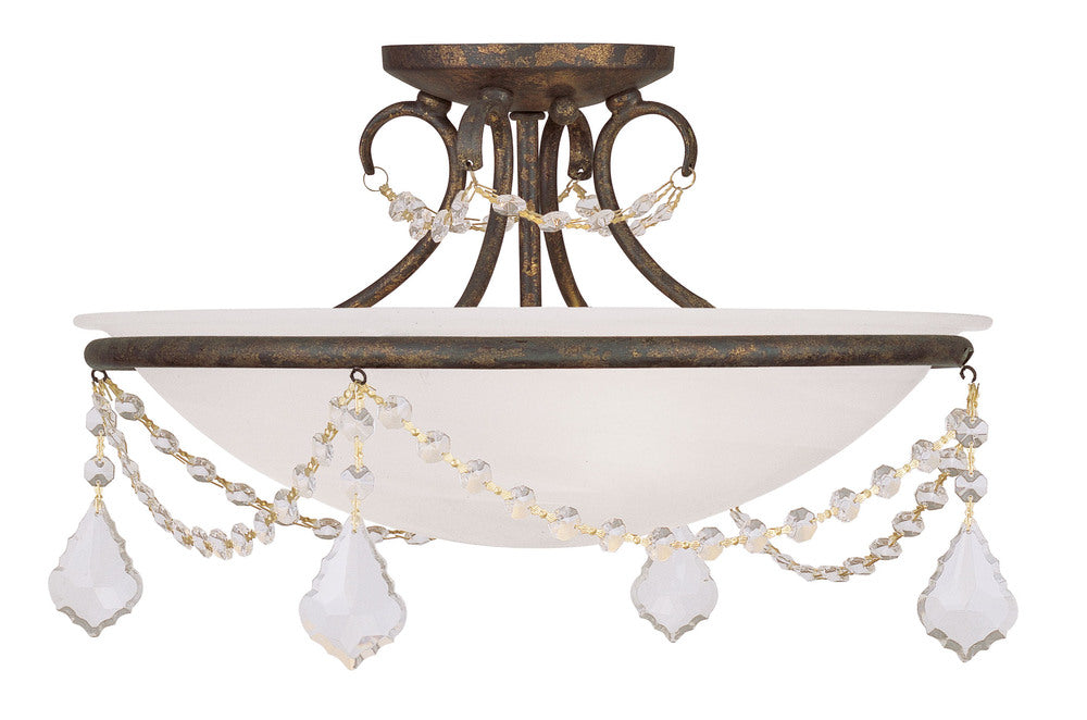 Livex Lighting CHESTERFIELD 6524-71 Flush Mount Traditional - Hand Applied Venetian Golden Bronze