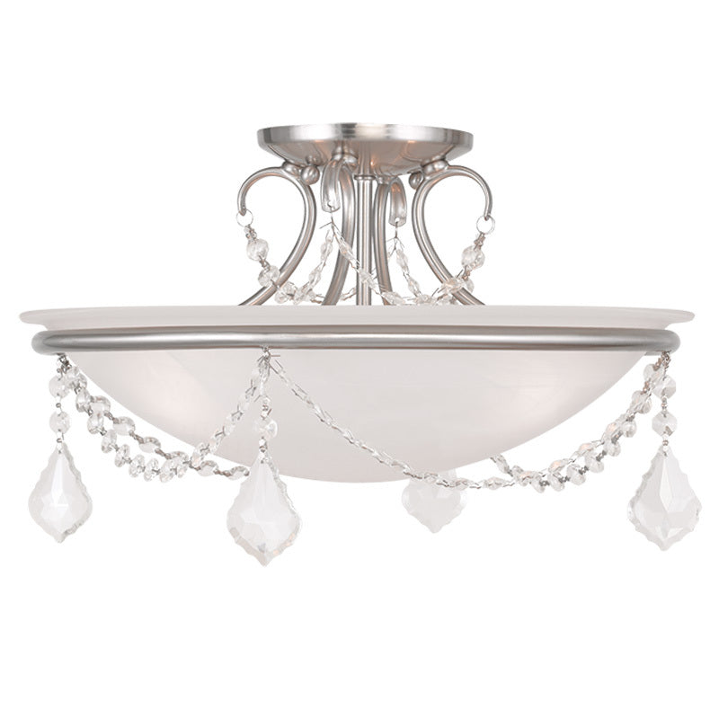 Livex Lighting CHESTERFIELD 6524-91 Flush Mount Traditional - Brushed Nickel