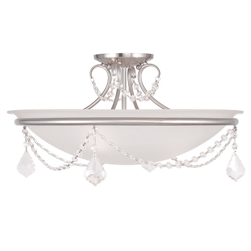 Livex Lighting CHESTERFIELD 6525-91 Flush Mount Traditional - Brushed Nickel