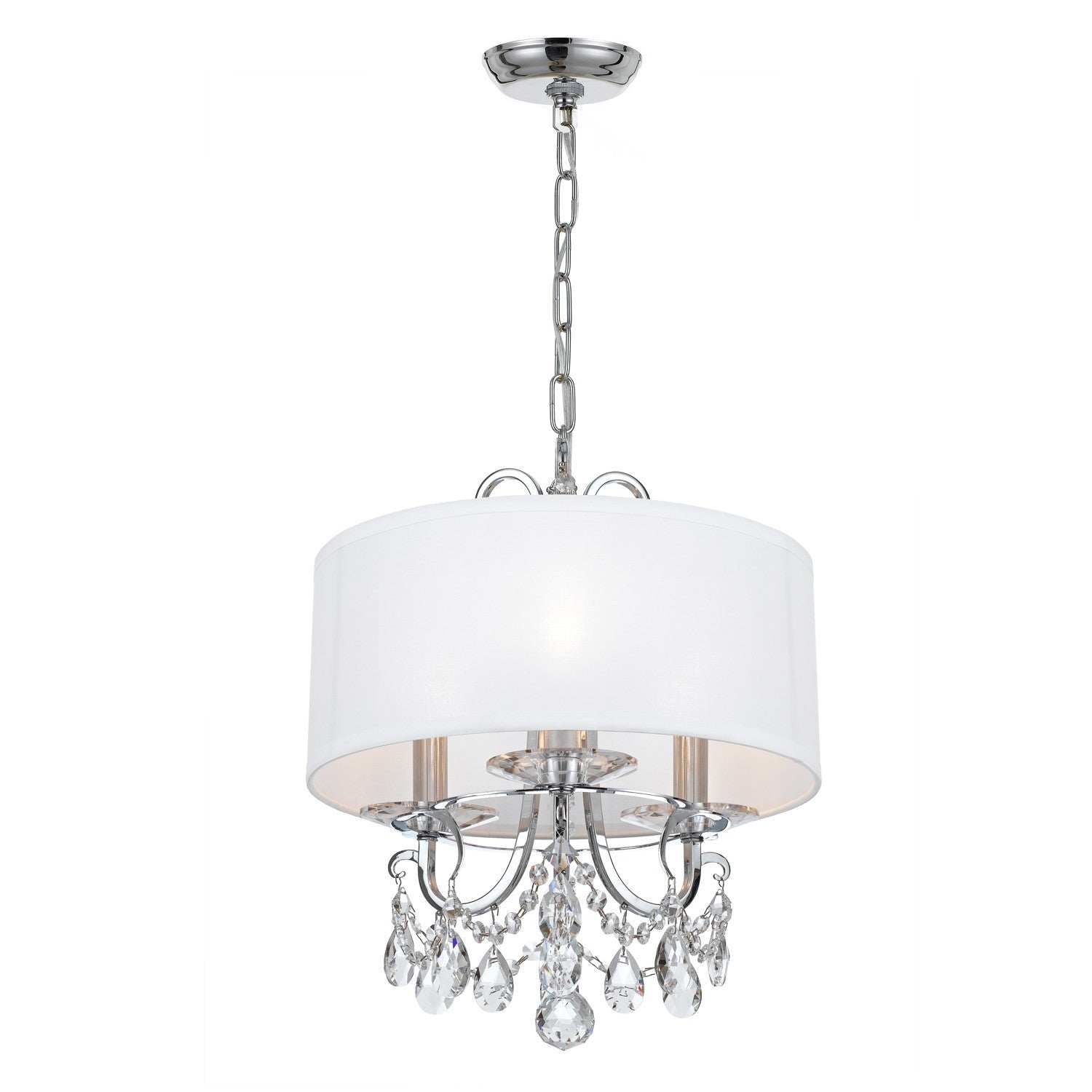 Crystorama Othello 6623-CH-CL-MWP – 14 Inch – 3 Light – Chandelier – Clear Crystal – Polished Chrome – Damp Rated
