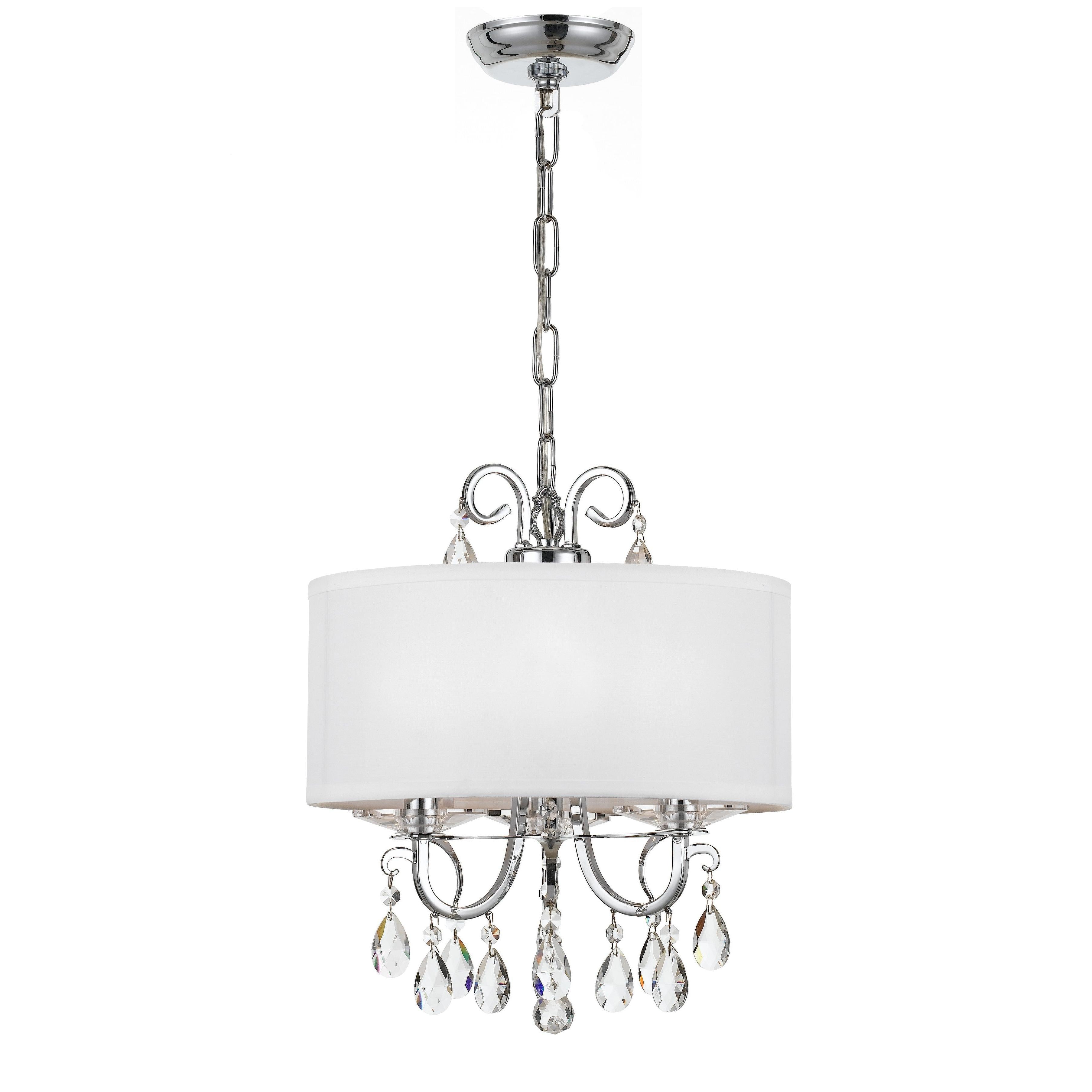 Crystorama Othello 6623-CH-CL-MWP – 14 Inch – 3 Light – Chandelier – Clear Crystal – Polished Chrome – Damp Rated