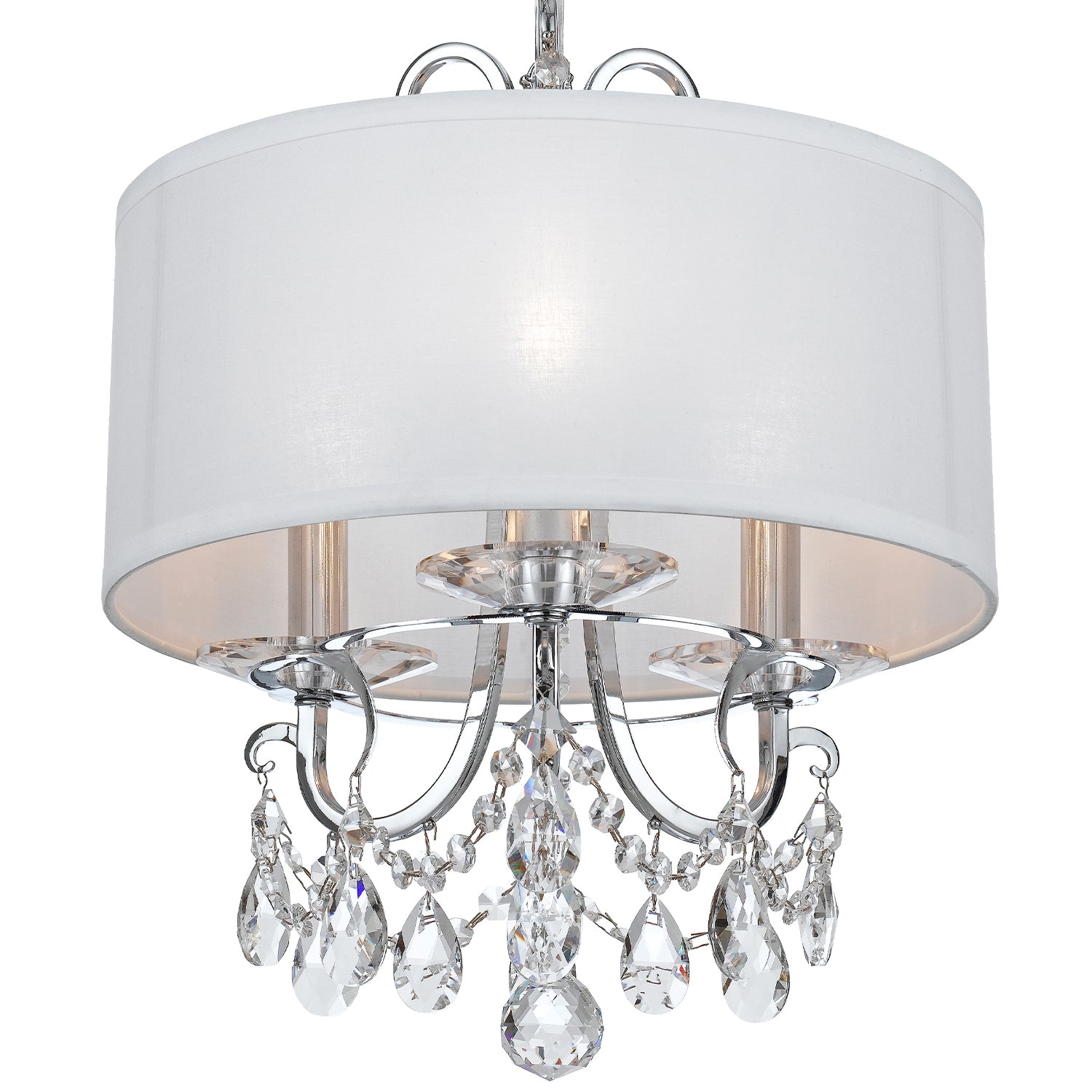 Crystorama Othello 6623-CH-CL-MWP – 14 Inch – 3 Light – Chandelier – Clear Crystal – Polished Chrome – Damp Rated
