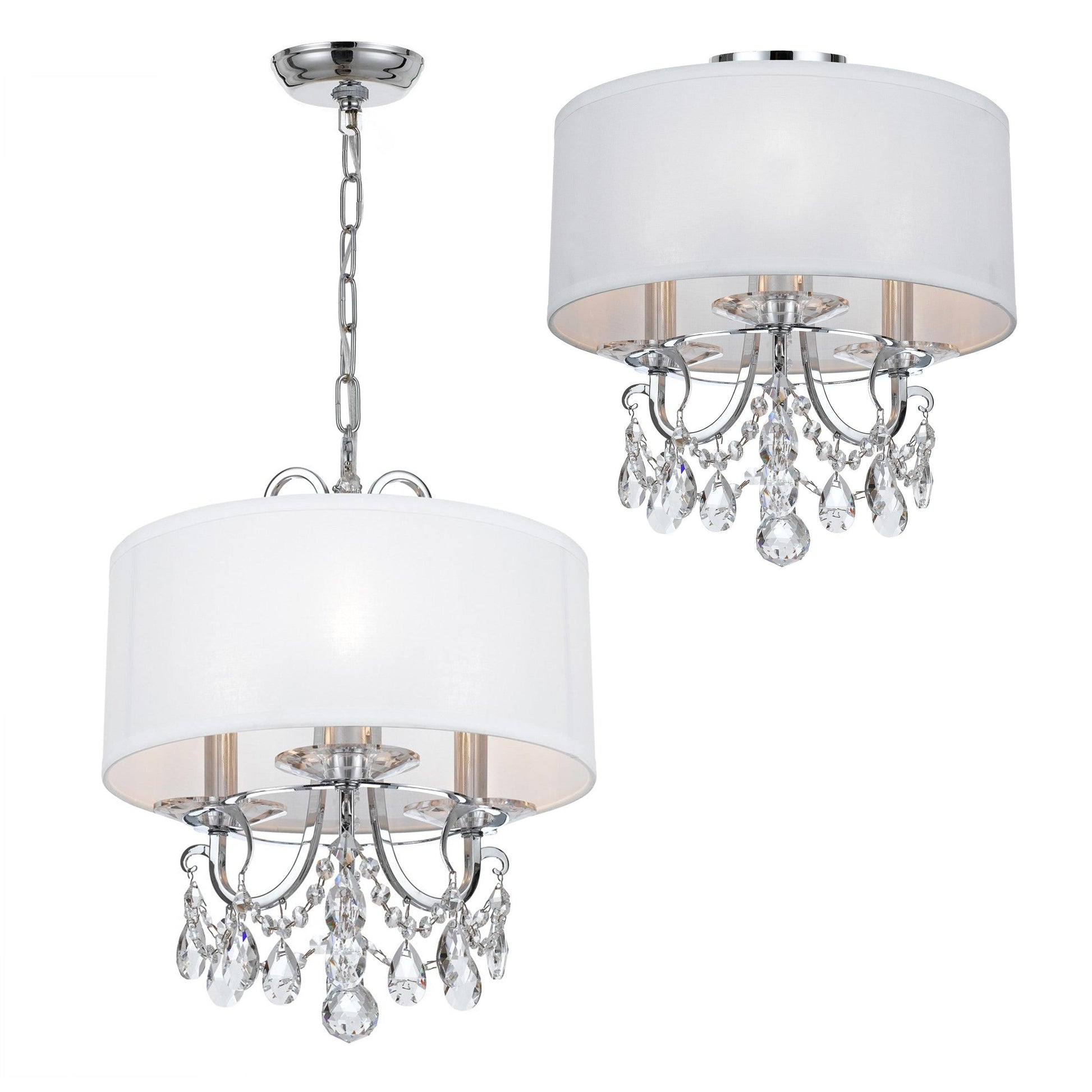 Crystorama Othello 6623-CH-CL-MWP – 14 Inch – 3 Light – Chandelier – Clear Crystal – Polished Chrome – Damp Rated