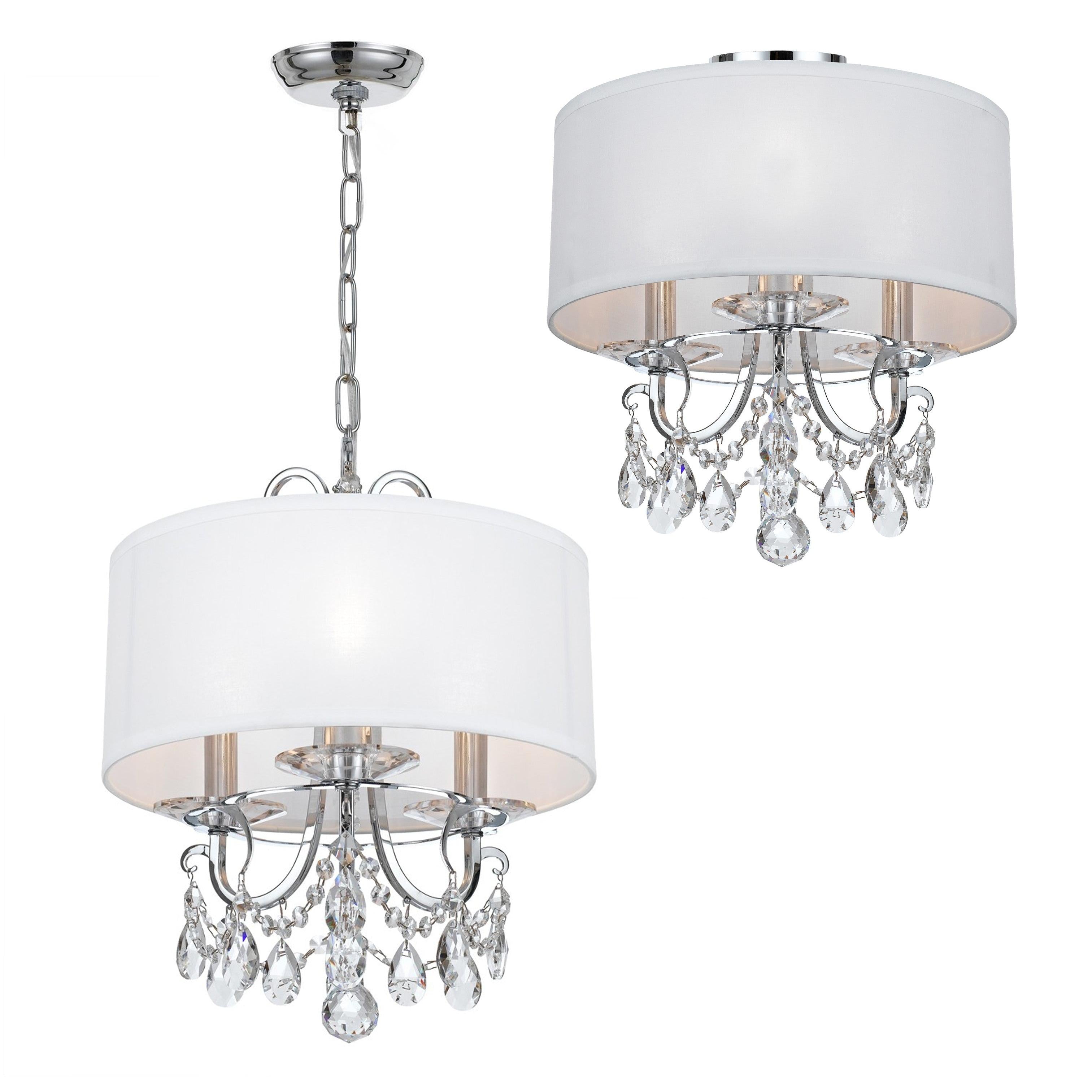 Crystorama Othello 6623-CH-CL-MWP – 14 Inch – 3 Light – Chandelier – Clear Crystal – Polished Chrome – Damp Rated