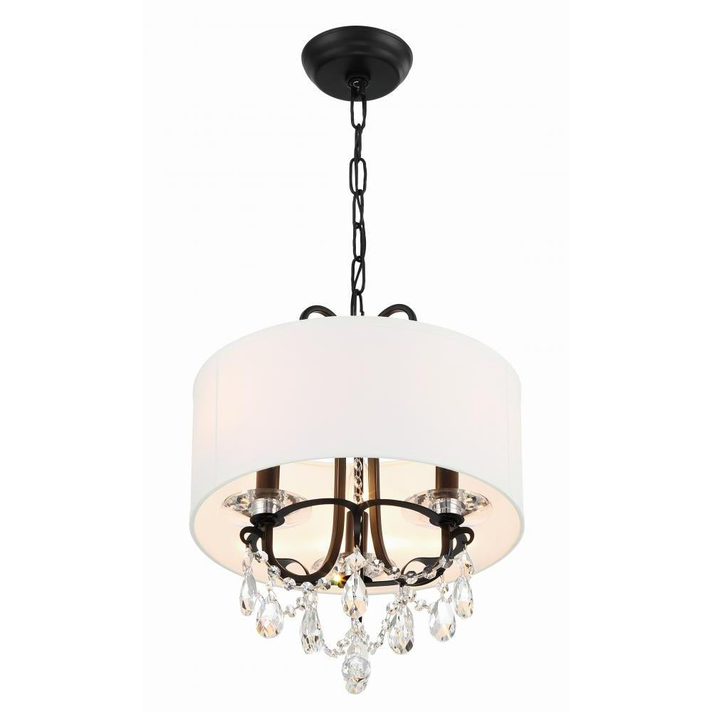 Othello 3 Light Matte Black Mini Chandelier