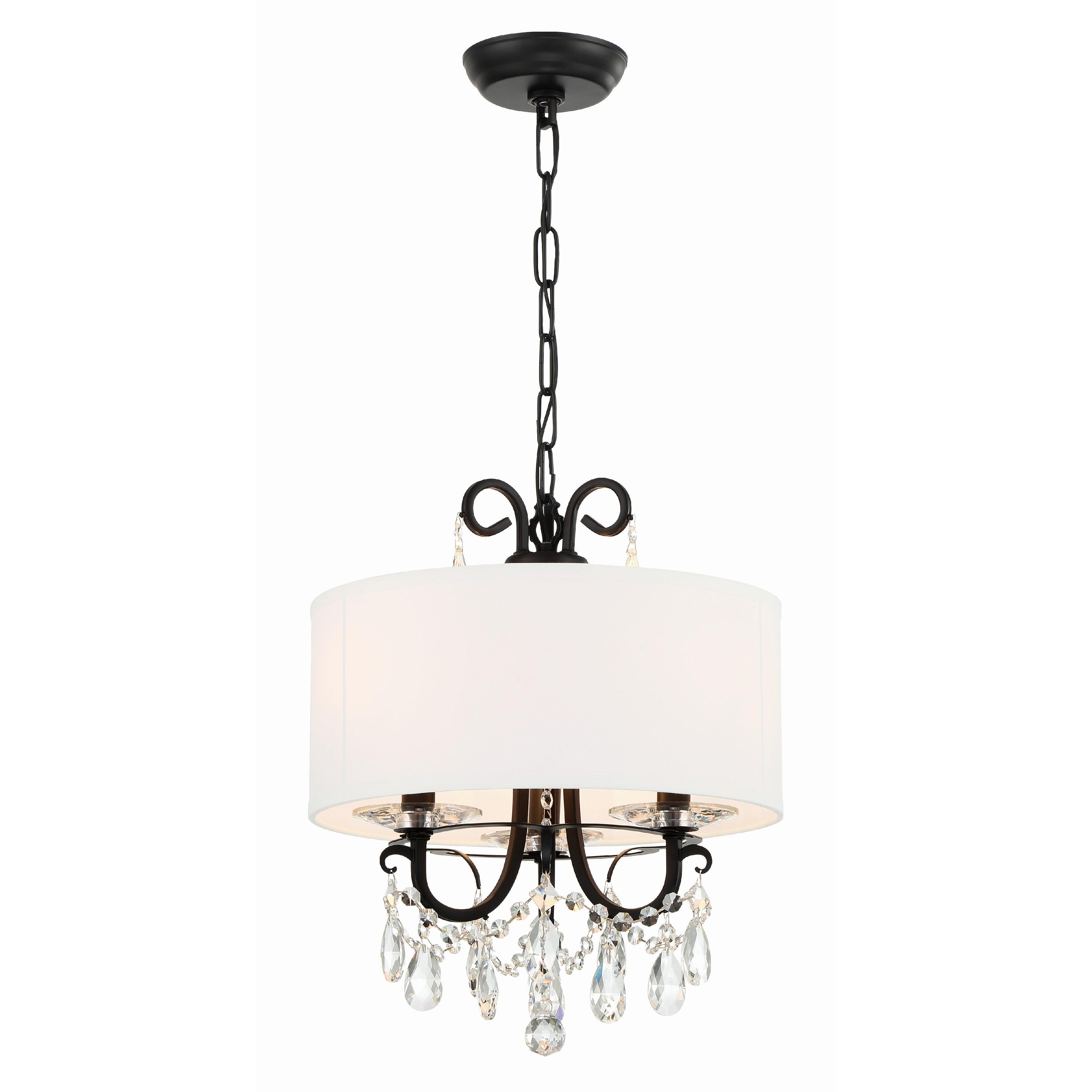 Crystorama Othello 6623-MK-CL-MWP – 14 Inch – 3 Light – Chandelier – Clear Crystal – Matte Black – Damp Rated