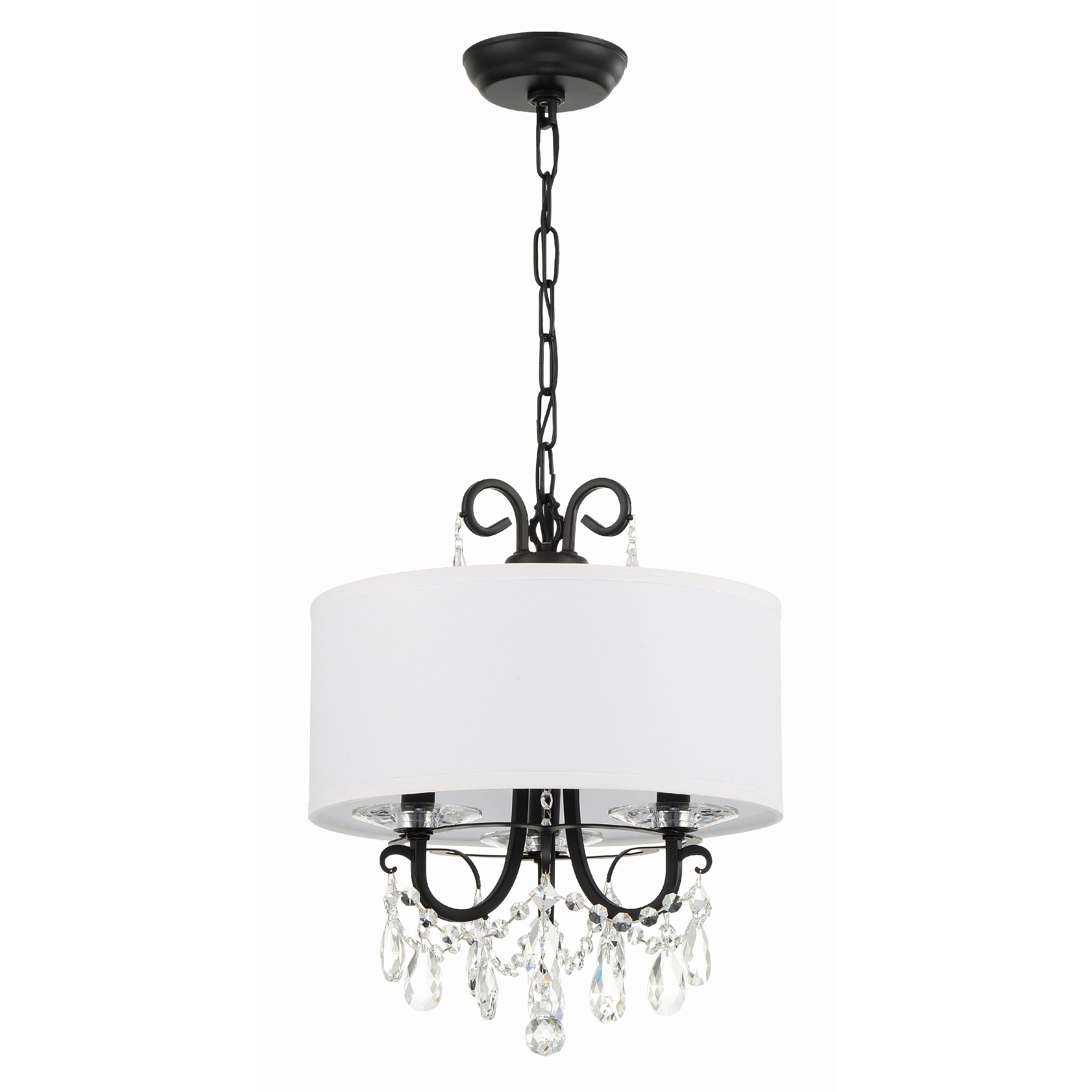 Crystorama Othello 6623-MK-CL-MWP – 14 Inch – 3 Light – Chandelier – Clear Crystal – Matte Black – Damp Rated