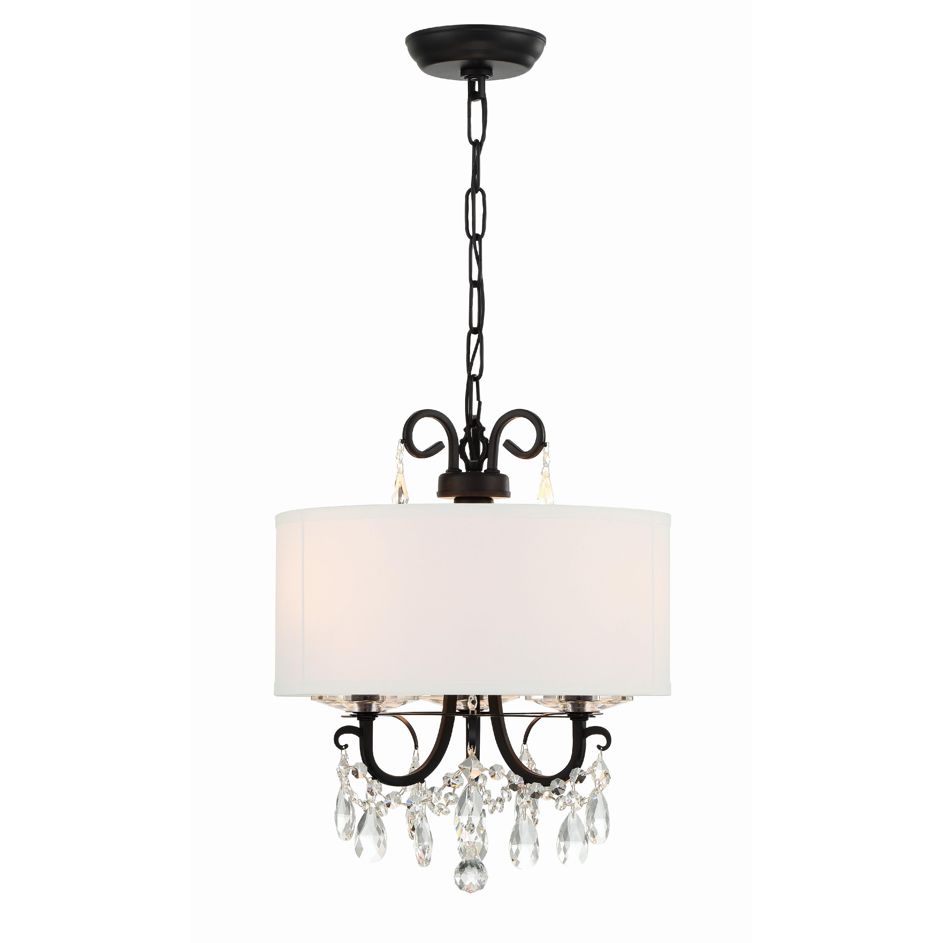 Crystorama Othello 6623-MK-CL-MWP – 14 Inch – 3 Light – Chandelier – Clear Crystal – Matte Black – Damp Rated