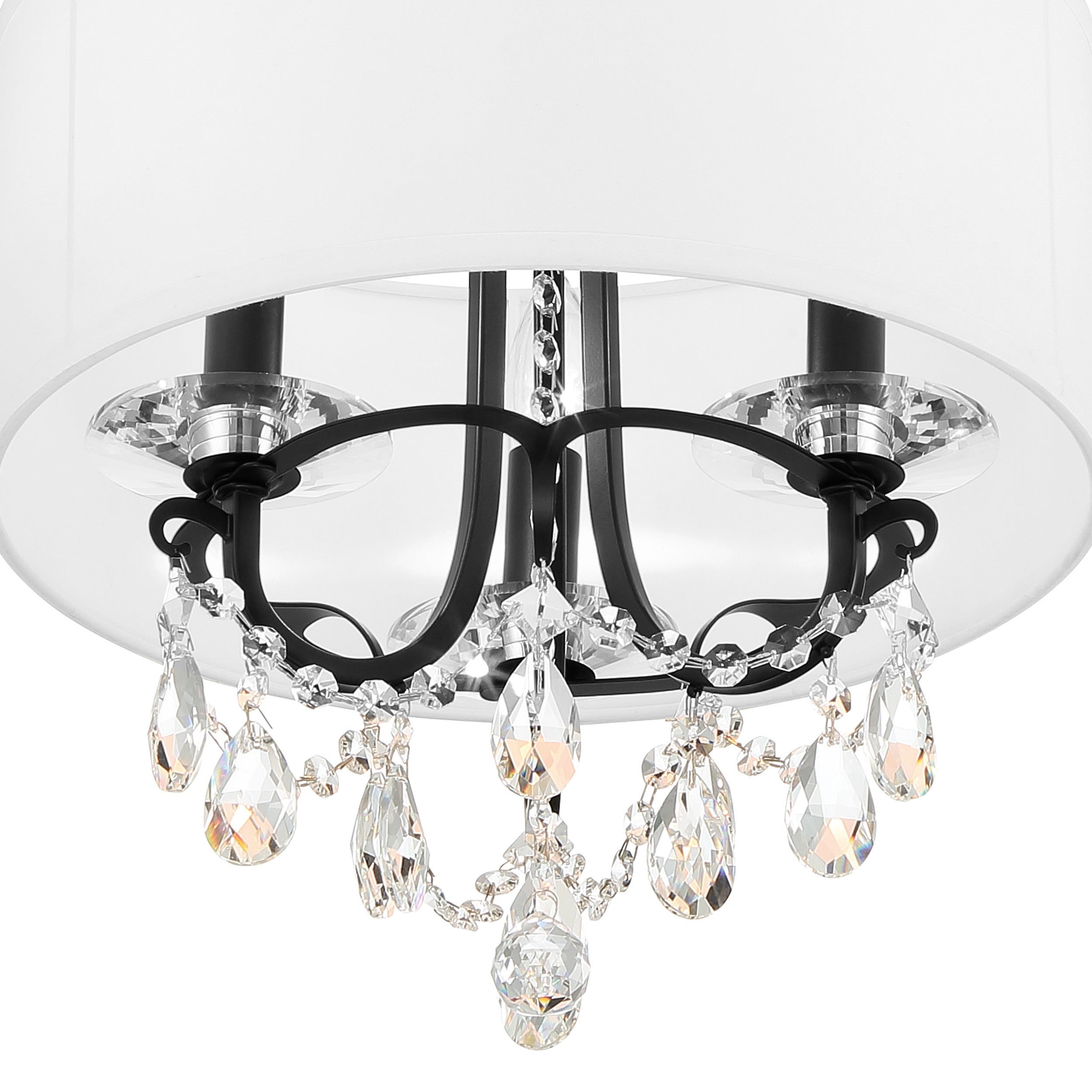 Crystorama Othello 6623-MK-CL-MWP – 14 Inch – 3 Light – Chandelier – Clear Crystal – Matte Black – Damp Rated