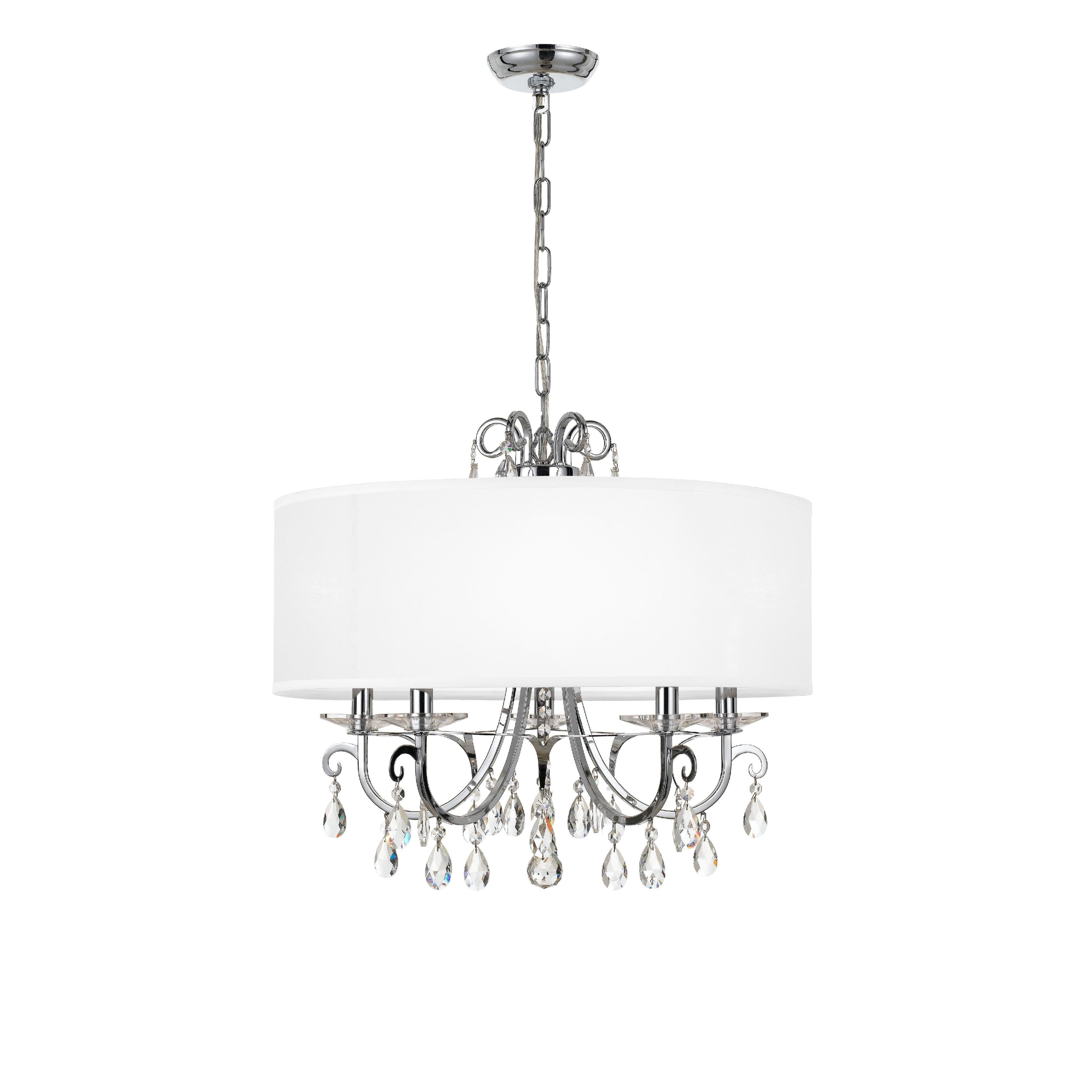 Crystorama Othello 6625-CH-CL-MWP – 24 Inch – 5 Light – Chandelier – Clear Crystal – Polished Chrome – Damp Rated