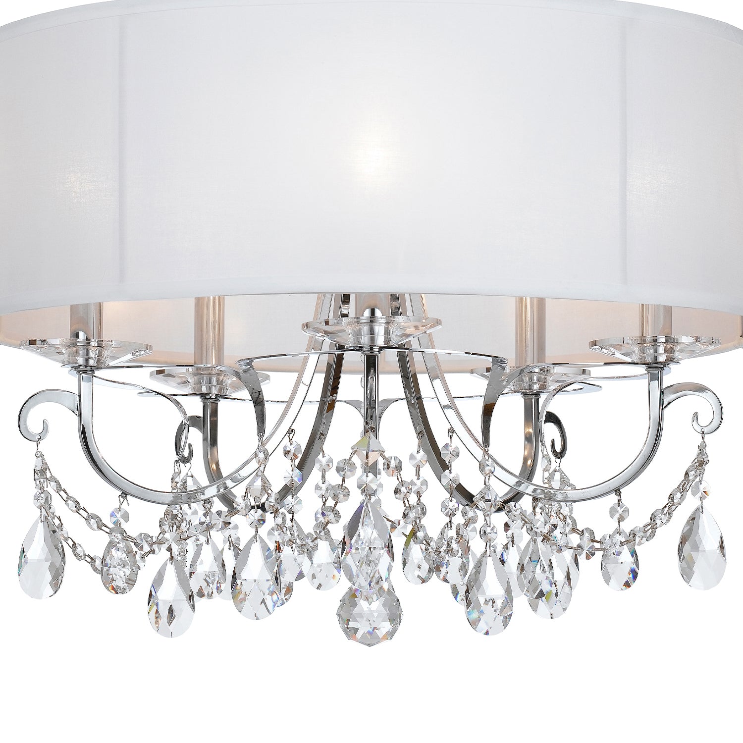 Crystorama Othello 6625-CH-CL-MWP – 24 Inch – 5 Light – Chandelier – Clear Crystal – Polished Chrome – Damp Rated