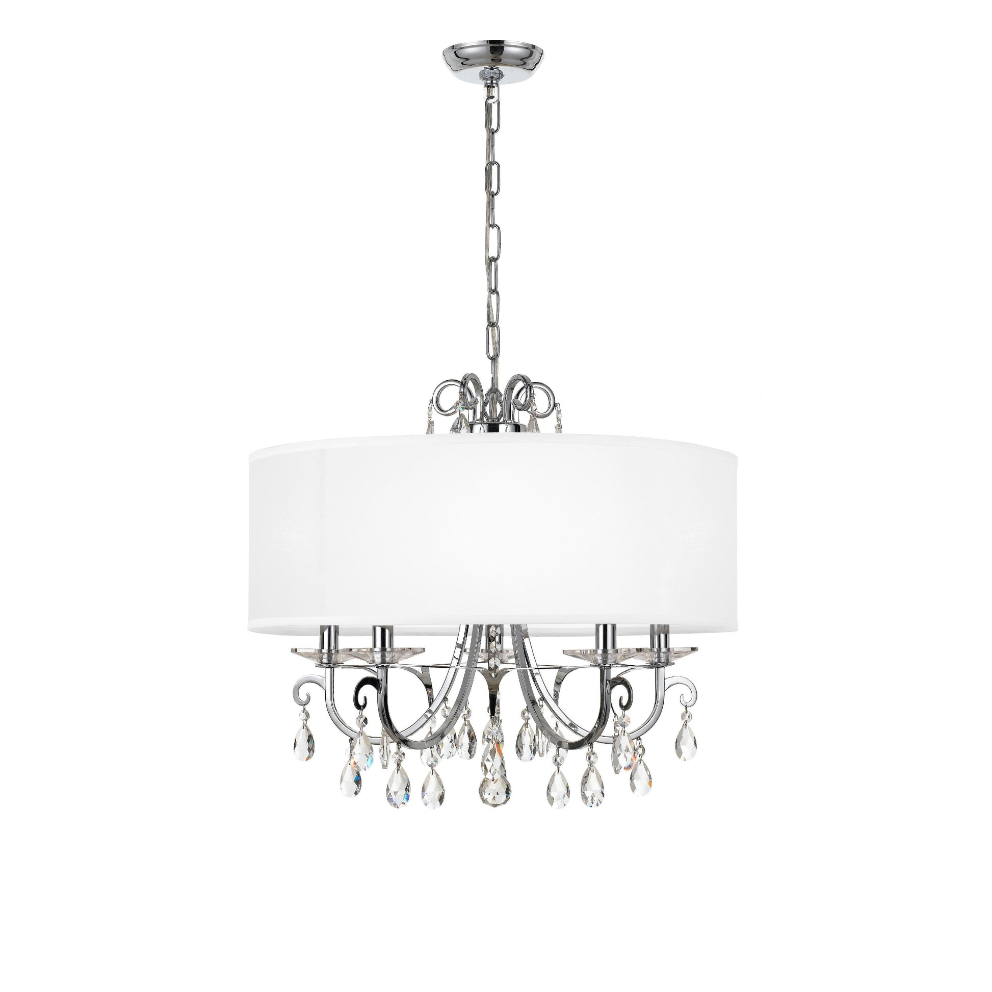 Crystorama Othello 6625-CH-CL-S – 24 Inch – 5 Light – Chandelier – Clear Crystal – Polished Chrome – Damp Rated