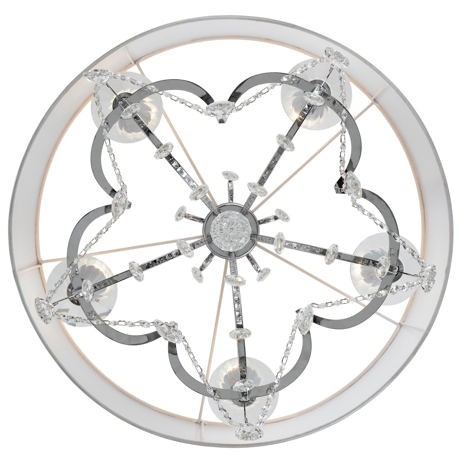 Crystorama Othello 6625-CH-CL-SAQ – 24 Inch – 5 Light – Chandelier – Clear Crystal – Polished Chrome – Damp Rated