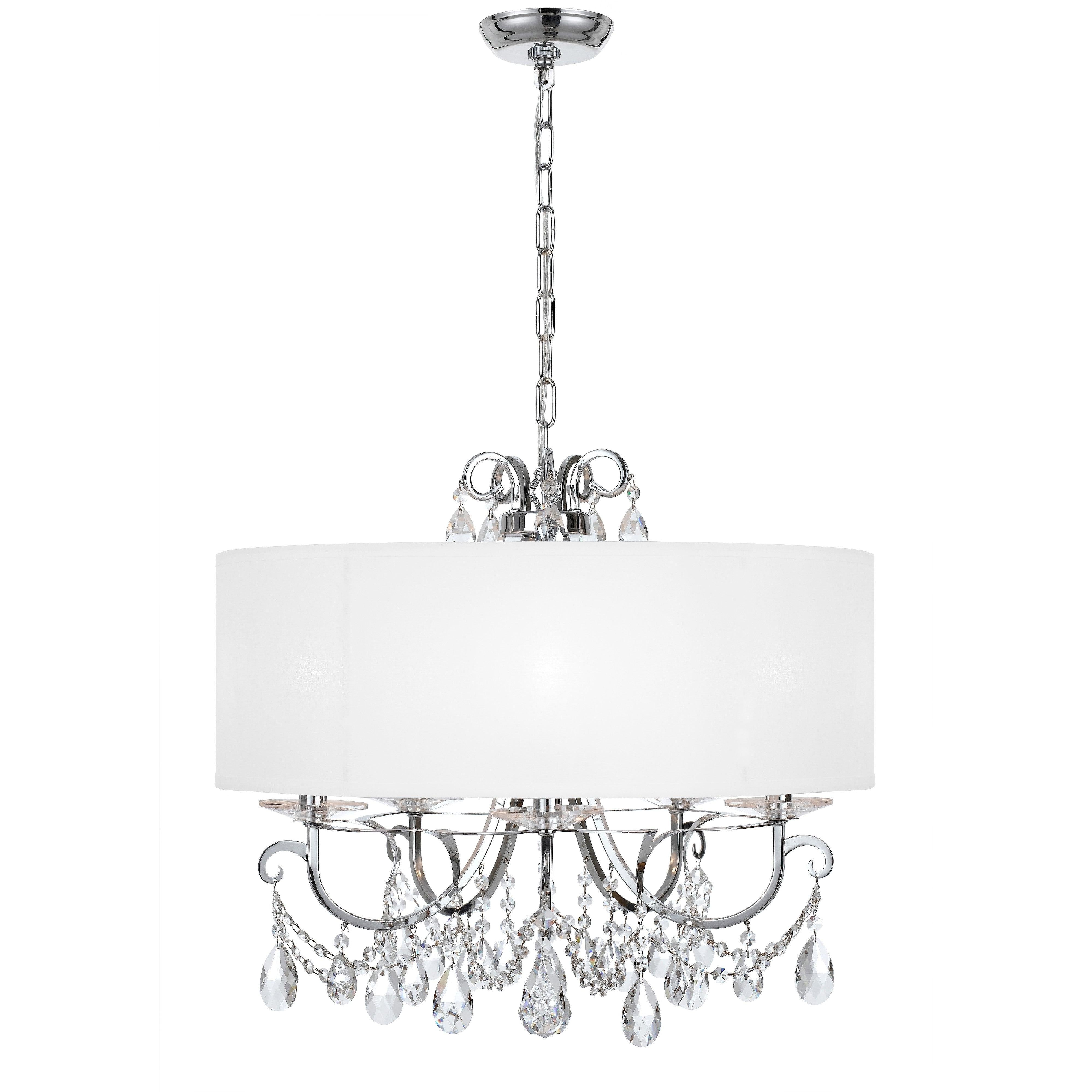 Crystorama Othello 6625-CH-CL-S – 24 Inch – 5 Light – Chandelier – Clear Crystal – Polished Chrome – Damp Rated