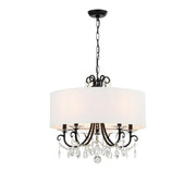 Crystorama Othello 6625-MK-CL-MWP – 24 Inch – 5 Light – Chandelier – Clear Crystal – Matte Black – Damp Rated
