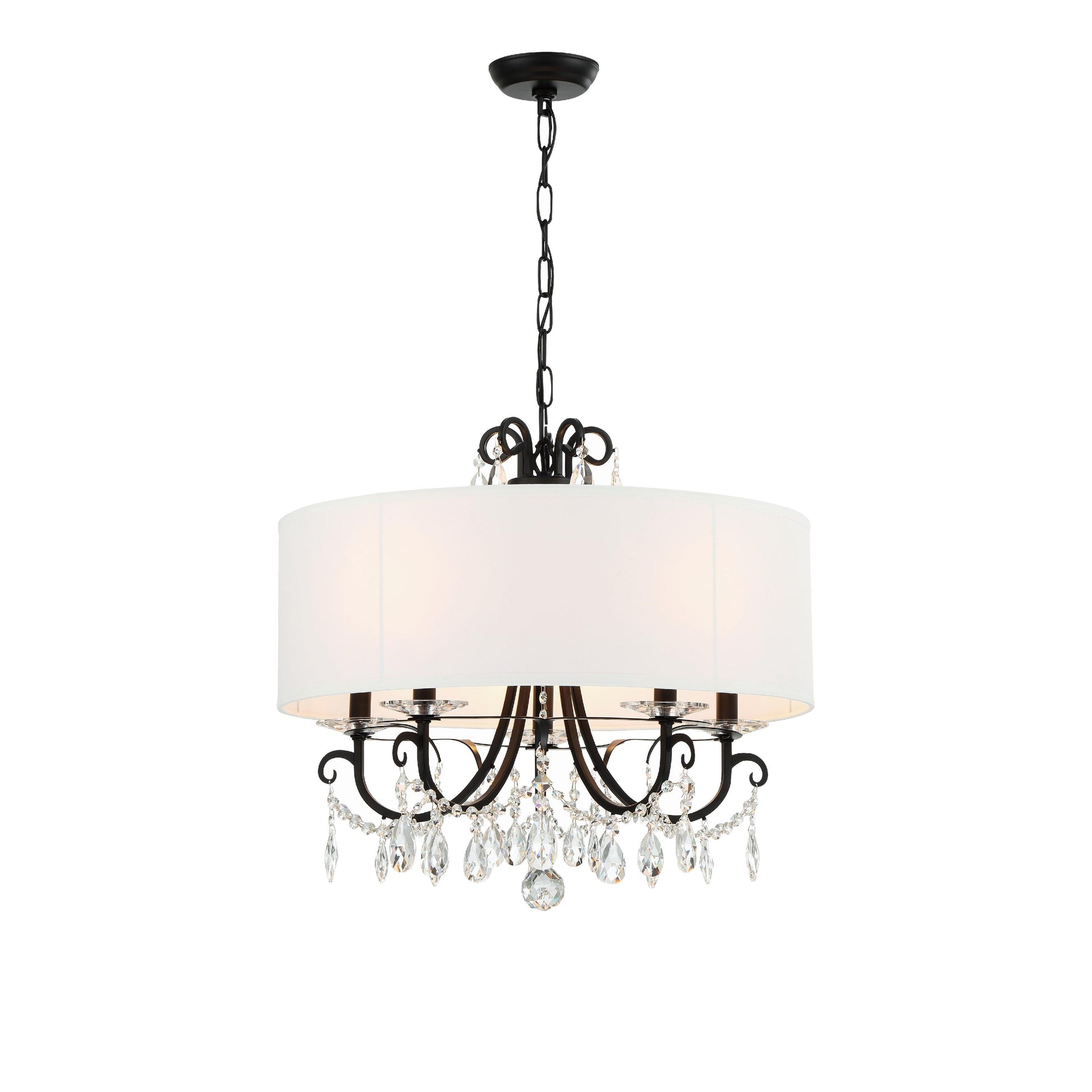 Crystorama Othello 6625-MK-CL-MWP – 24 Inch – 5 Light – Chandelier – Clear Crystal – Matte Black – Damp Rated