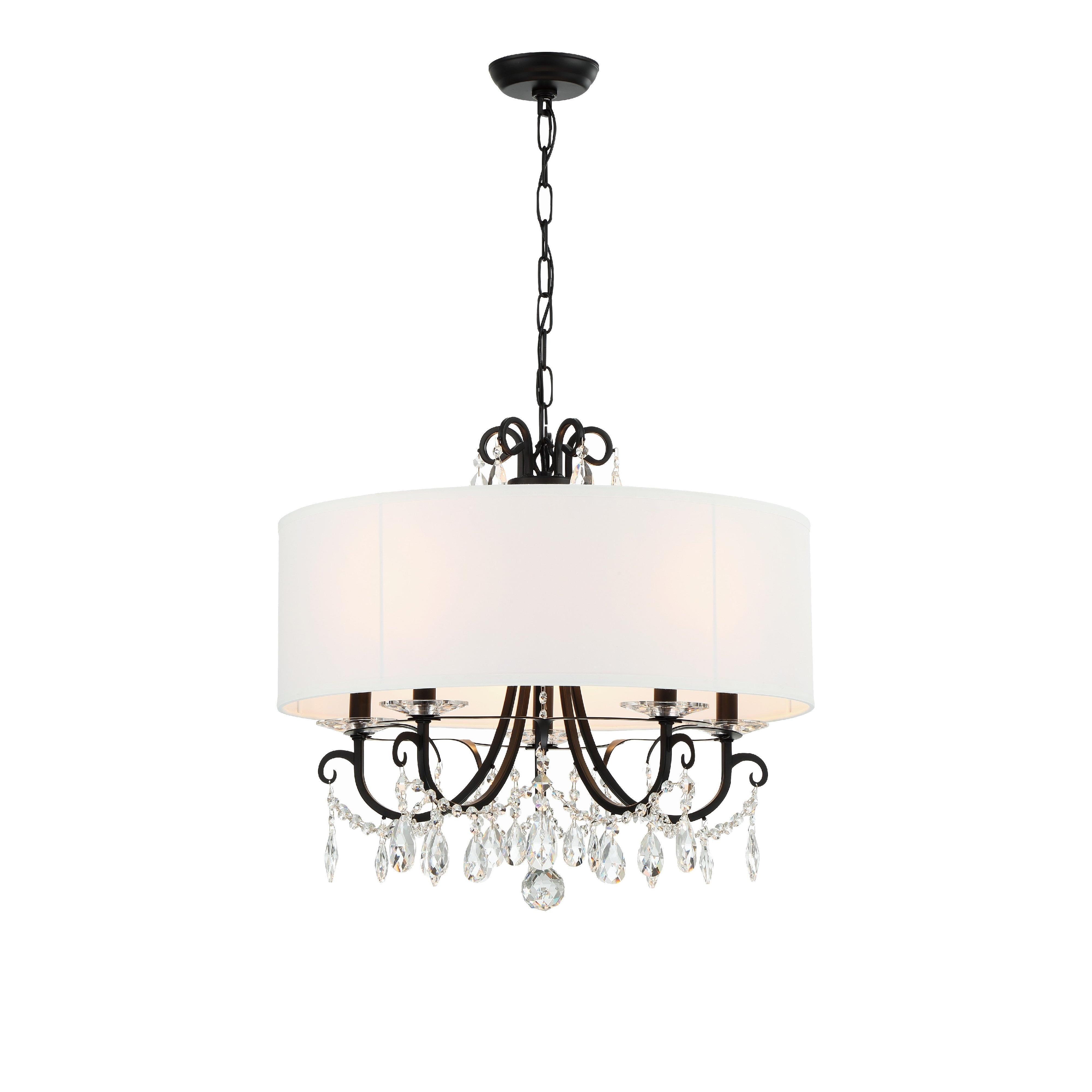 Crystorama Othello 6625-MK-CL-MWP – 24 Inch – 5 Light – Chandelier – Clear Crystal – Matte Black – Damp Rated