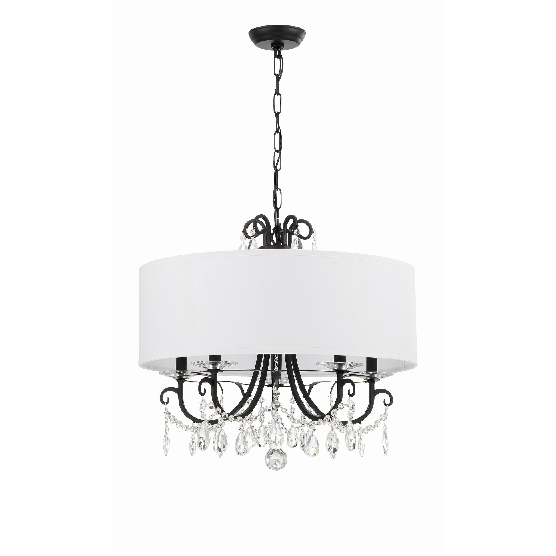 Crystorama Othello 6625-MK-CL-MWP – 24 Inch – 5 Light – Chandelier – Clear Crystal – Matte Black – Damp Rated