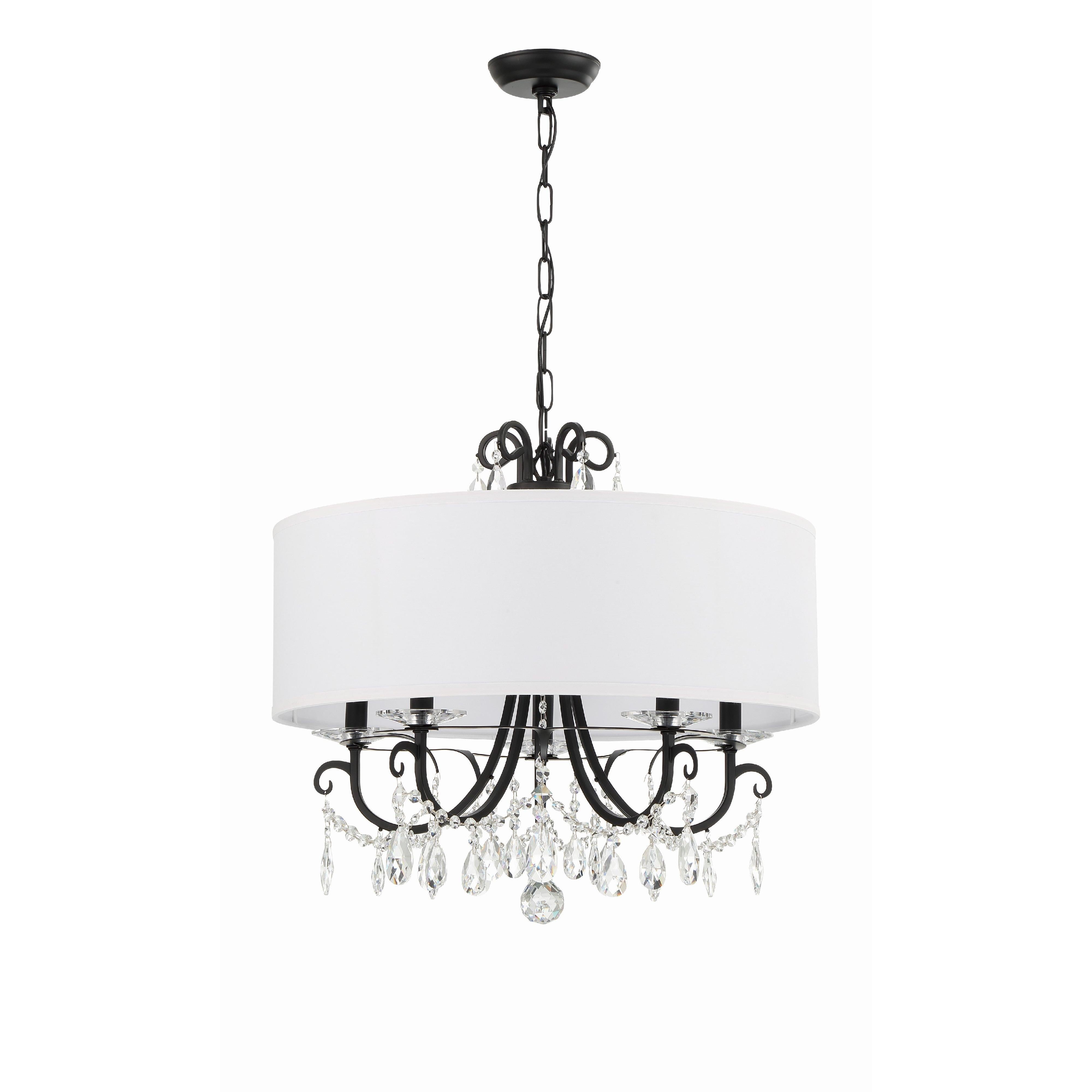 Crystorama Othello 6625-MK-CL-MWP – 24 Inch – 5 Light – Chandelier – Clear Crystal – Matte Black – Damp Rated