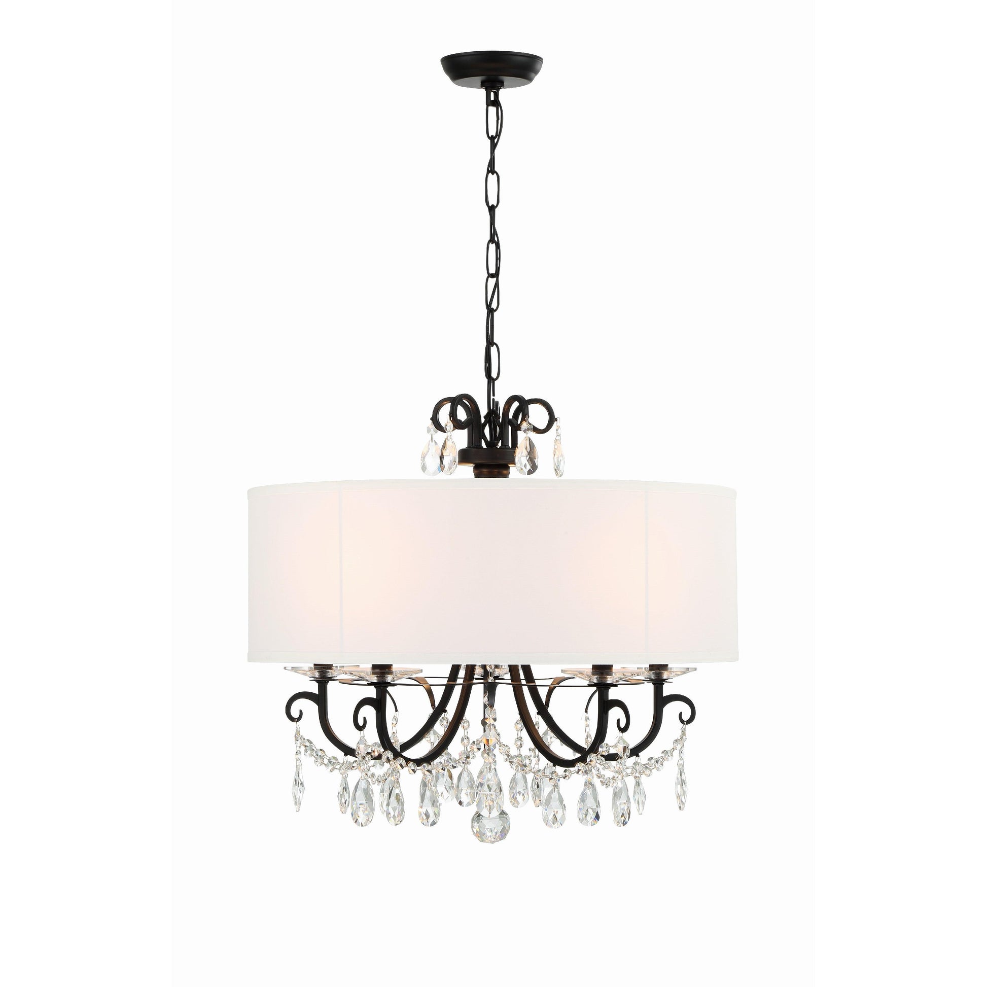 Crystorama Othello 6625-MK-CL-MWP – 24 Inch – 5 Light – Chandelier – Clear Crystal – Matte Black – Damp Rated
