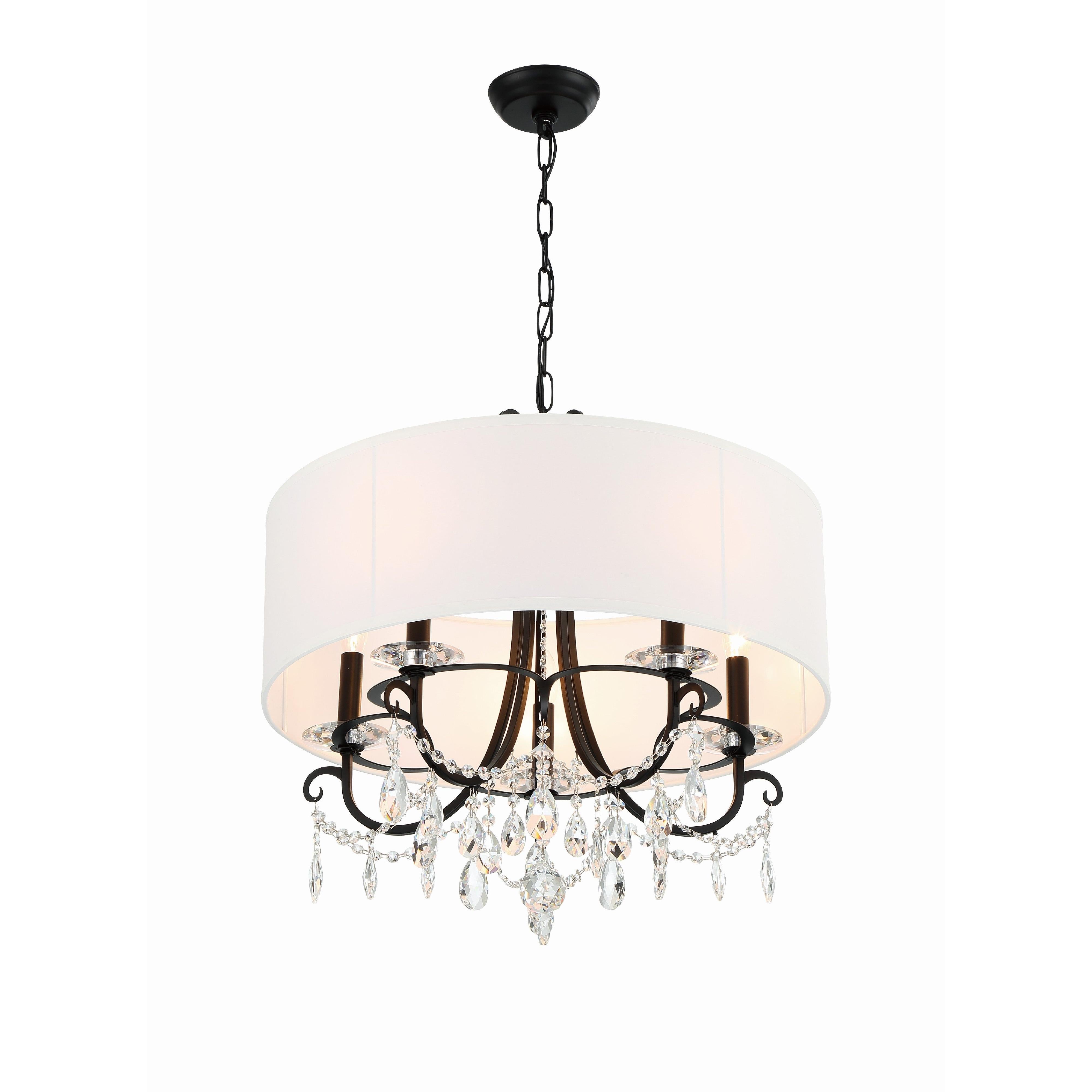 Crystorama Othello 6625-MK-CL-MWP – 24 Inch – 5 Light – Chandelier – Clear Crystal – Matte Black – Damp Rated