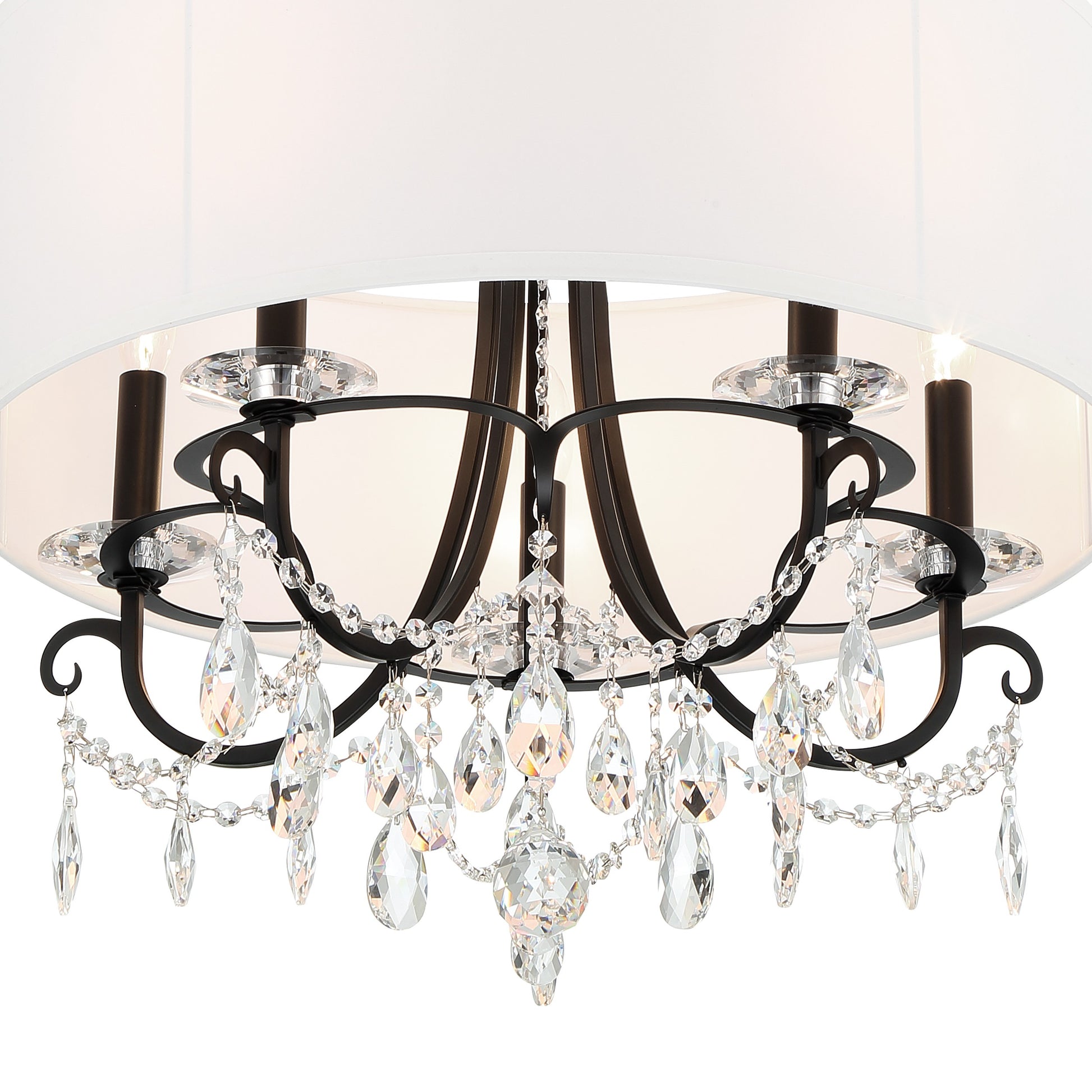 Crystorama Othello 6625-MK-CL-MWP – 24 Inch – 5 Light – Chandelier – Clear Crystal – Matte Black – Damp Rated