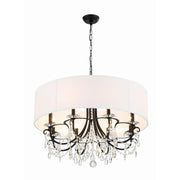 Crystorama Othello 6628-MK-CL-MWP – 32 Inch – 8 Light – Chandelier – Clear Crystal – Matte Black – Damp Rated