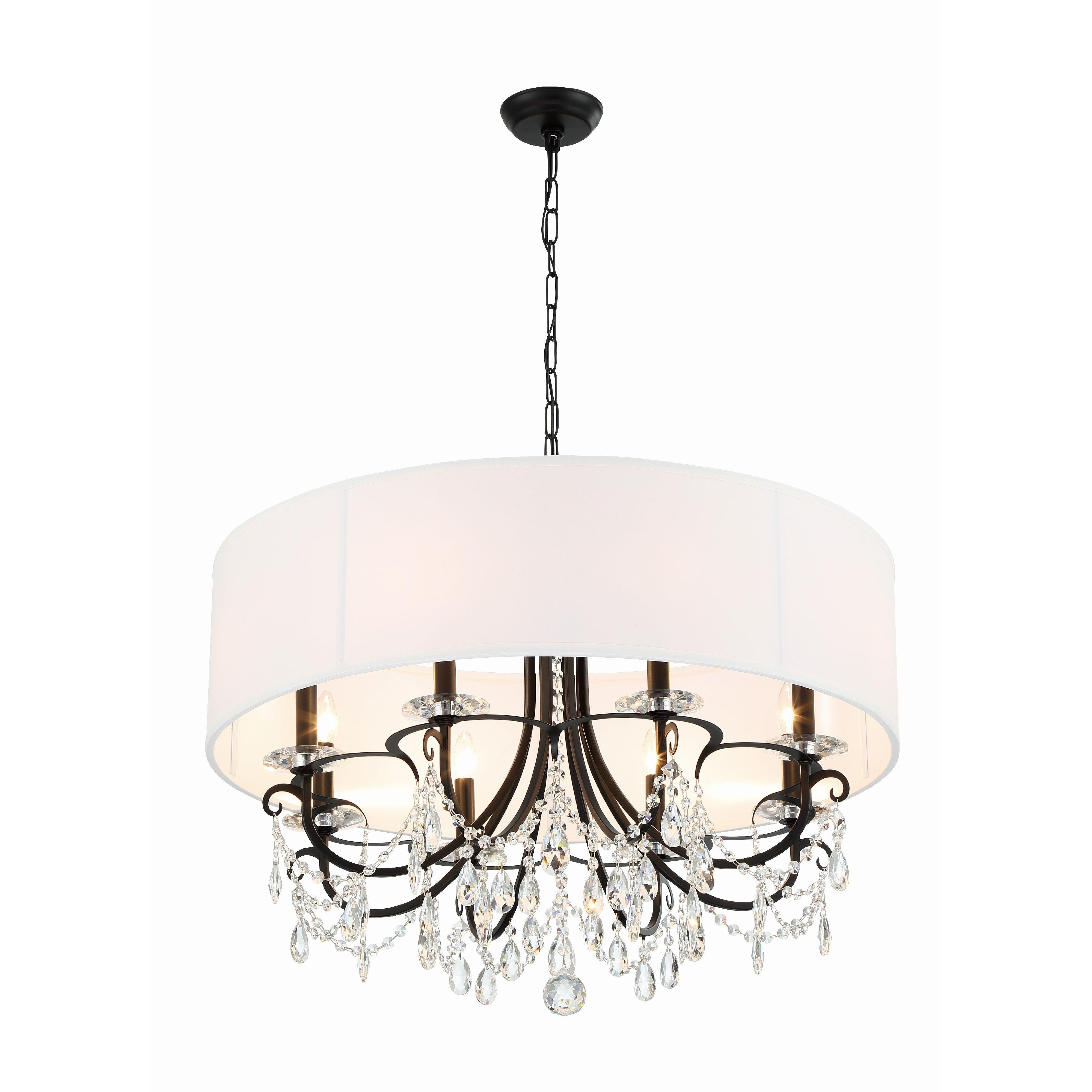 Crystorama Othello 6628-MK-CL-MWP – 32 Inch – 8 Light – Chandelier – Clear Crystal – Matte Black – Damp Rated