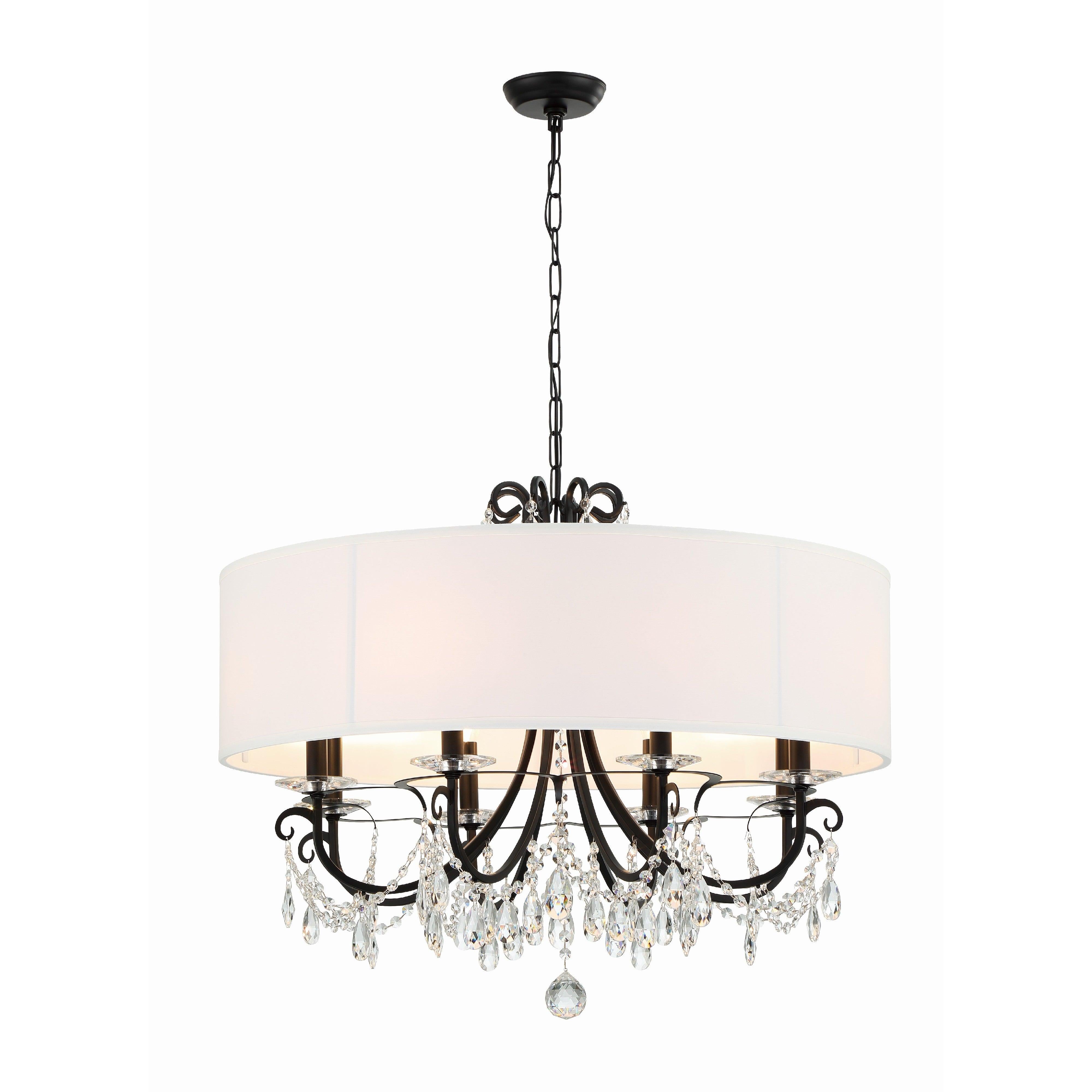 Crystorama Othello 6628-MK-CL-MWP – 32 Inch – 8 Light – Chandelier – Clear Crystal – Matte Black – Damp Rated