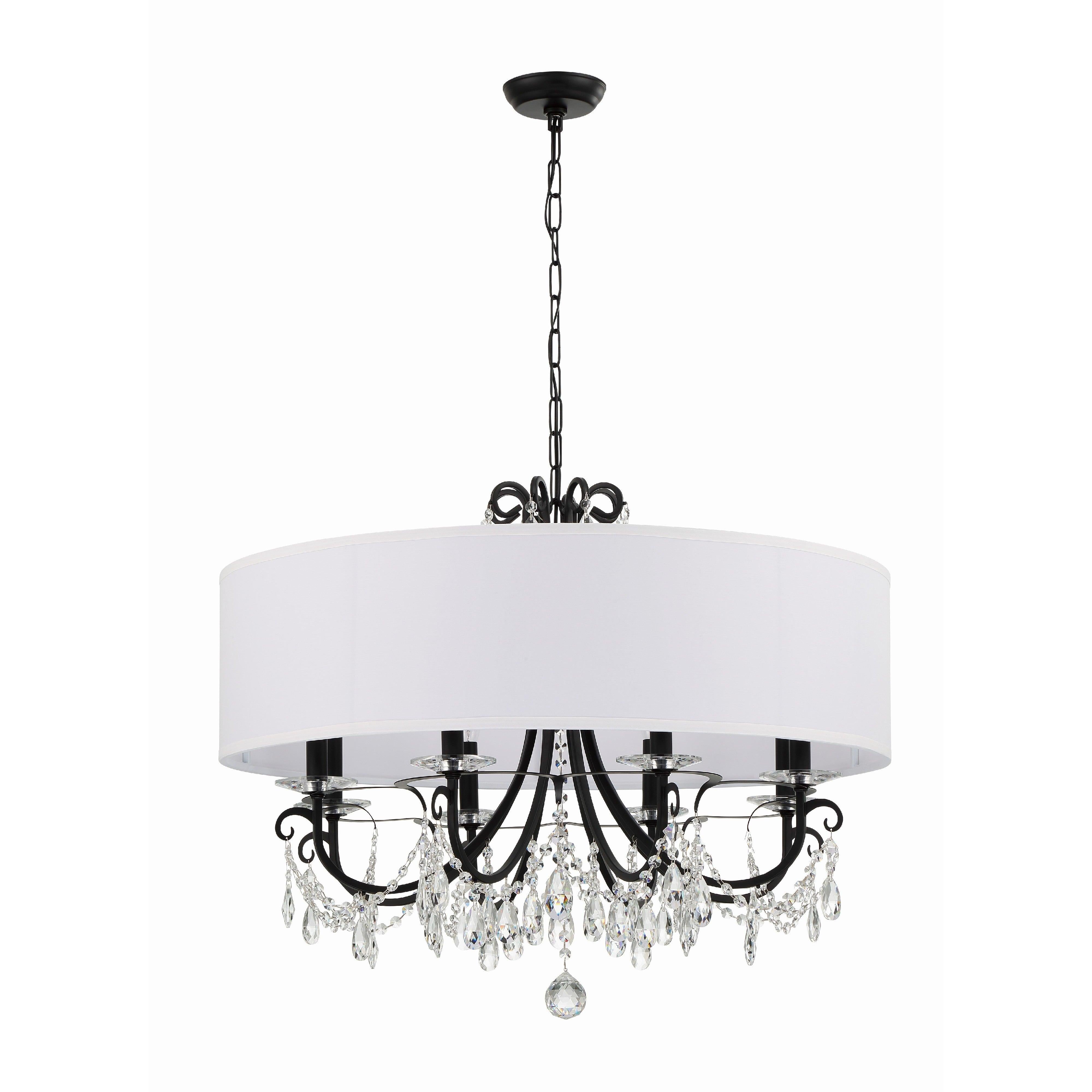 Crystorama Othello 6628-MK-CL-MWP – 32 Inch – 8 Light – Chandelier – Clear Crystal – Matte Black – Damp Rated