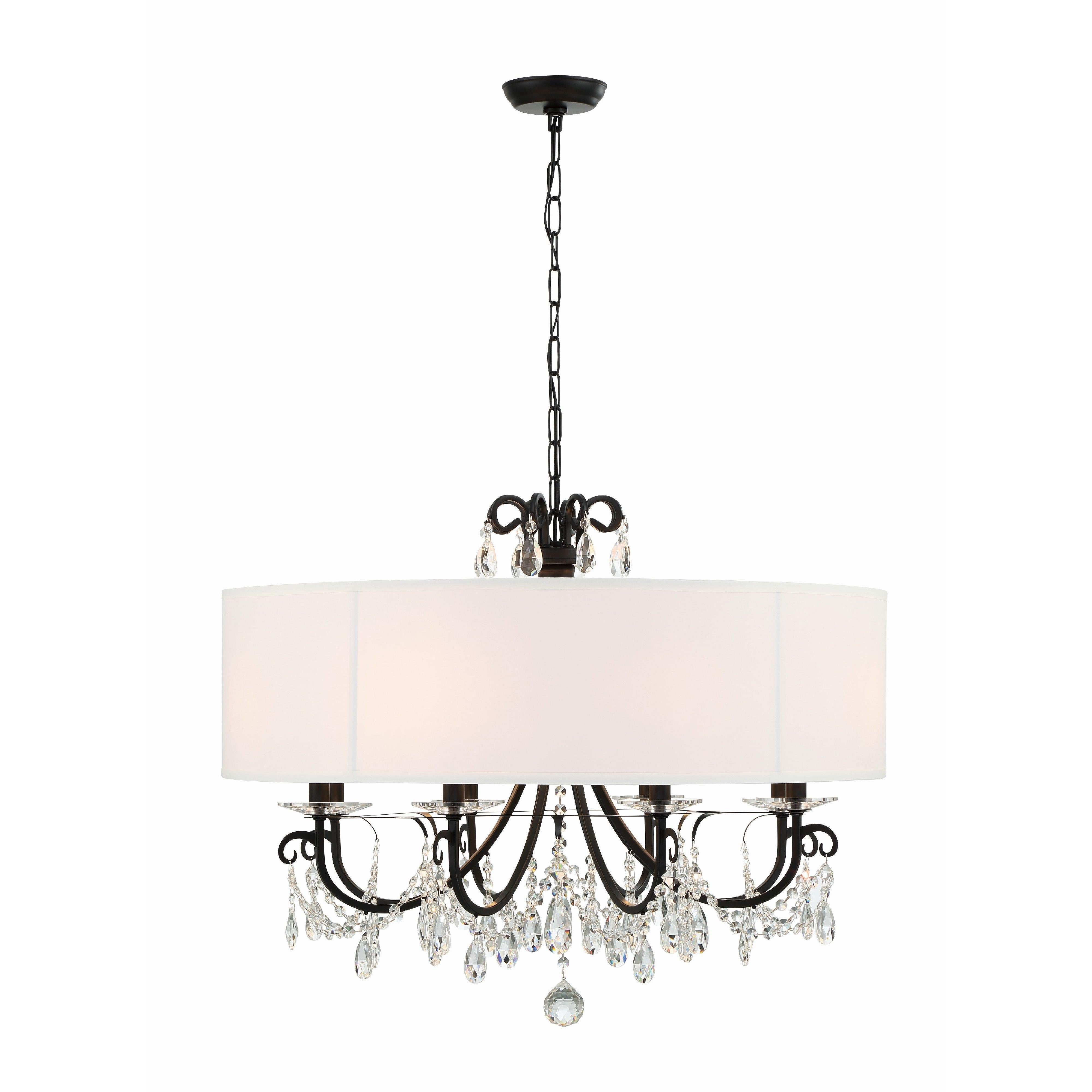 Crystorama Othello 6628-MK-CL-MWP – 32 Inch – 8 Light – Chandelier – Clear Crystal – Matte Black – Damp Rated