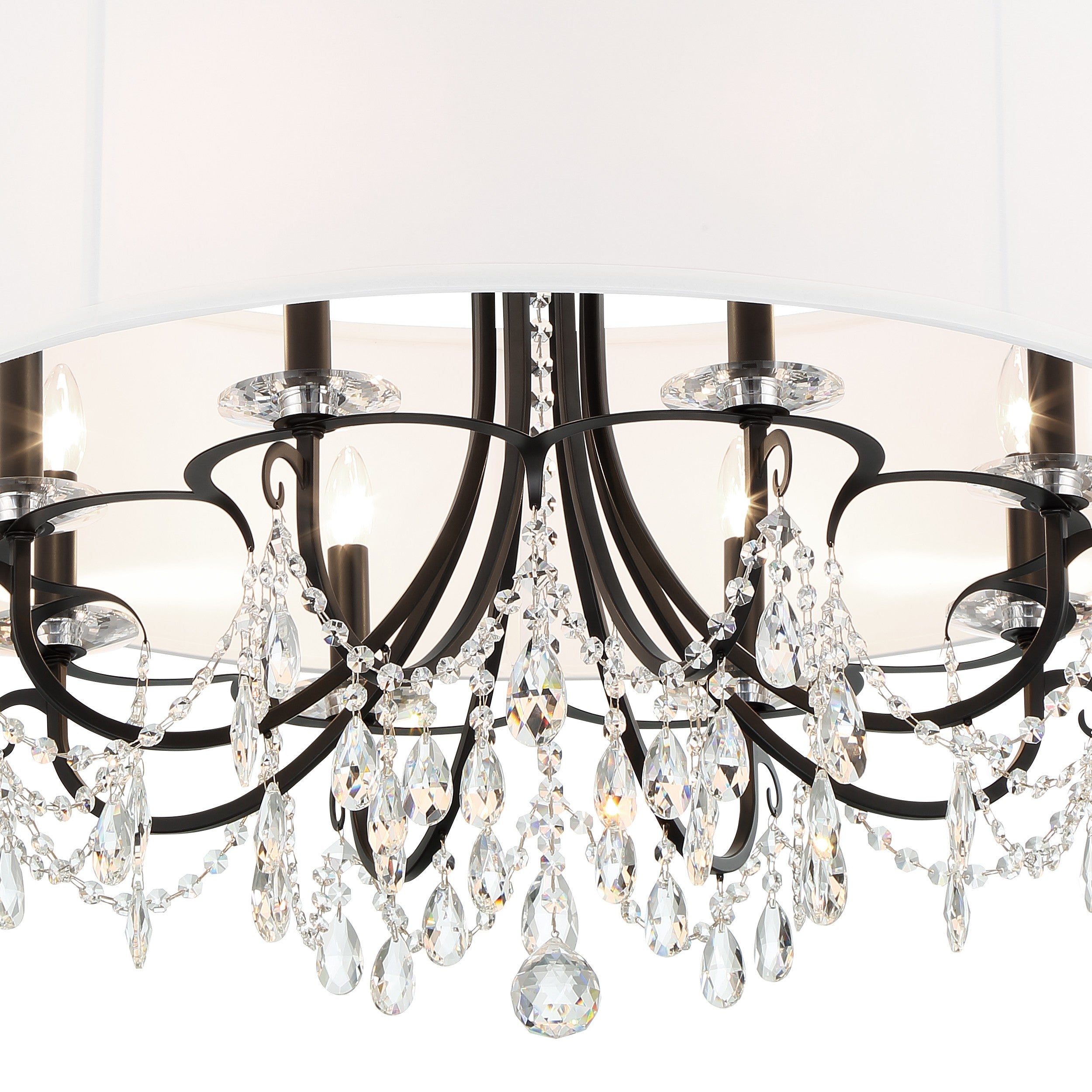 Crystorama Othello 6628-MK-CL-MWP – 32 Inch – 8 Light – Chandelier – Clear Crystal – Matte Black – Damp Rated